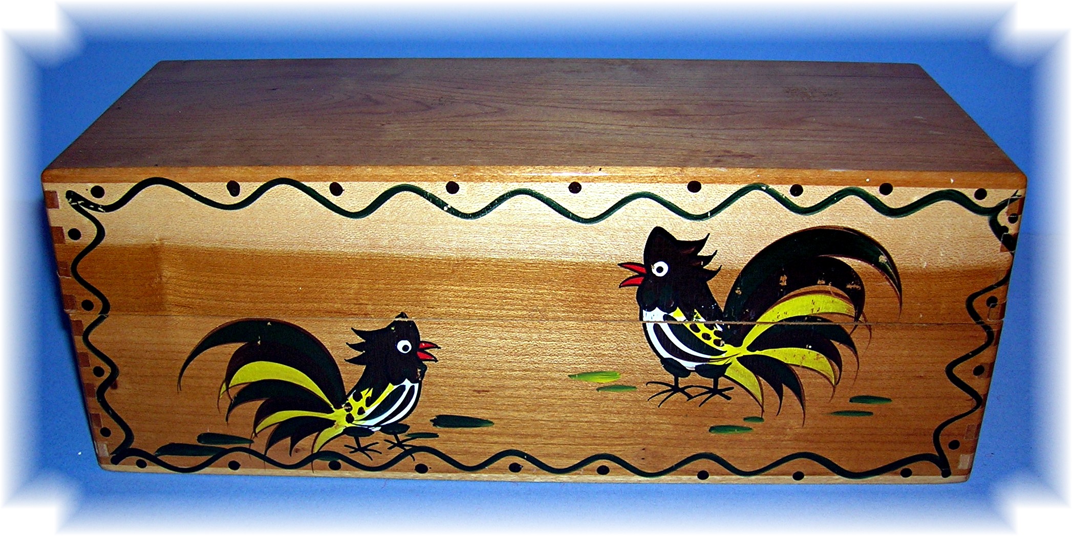 Recipe Card Box -  Rooster - Wooden Box
