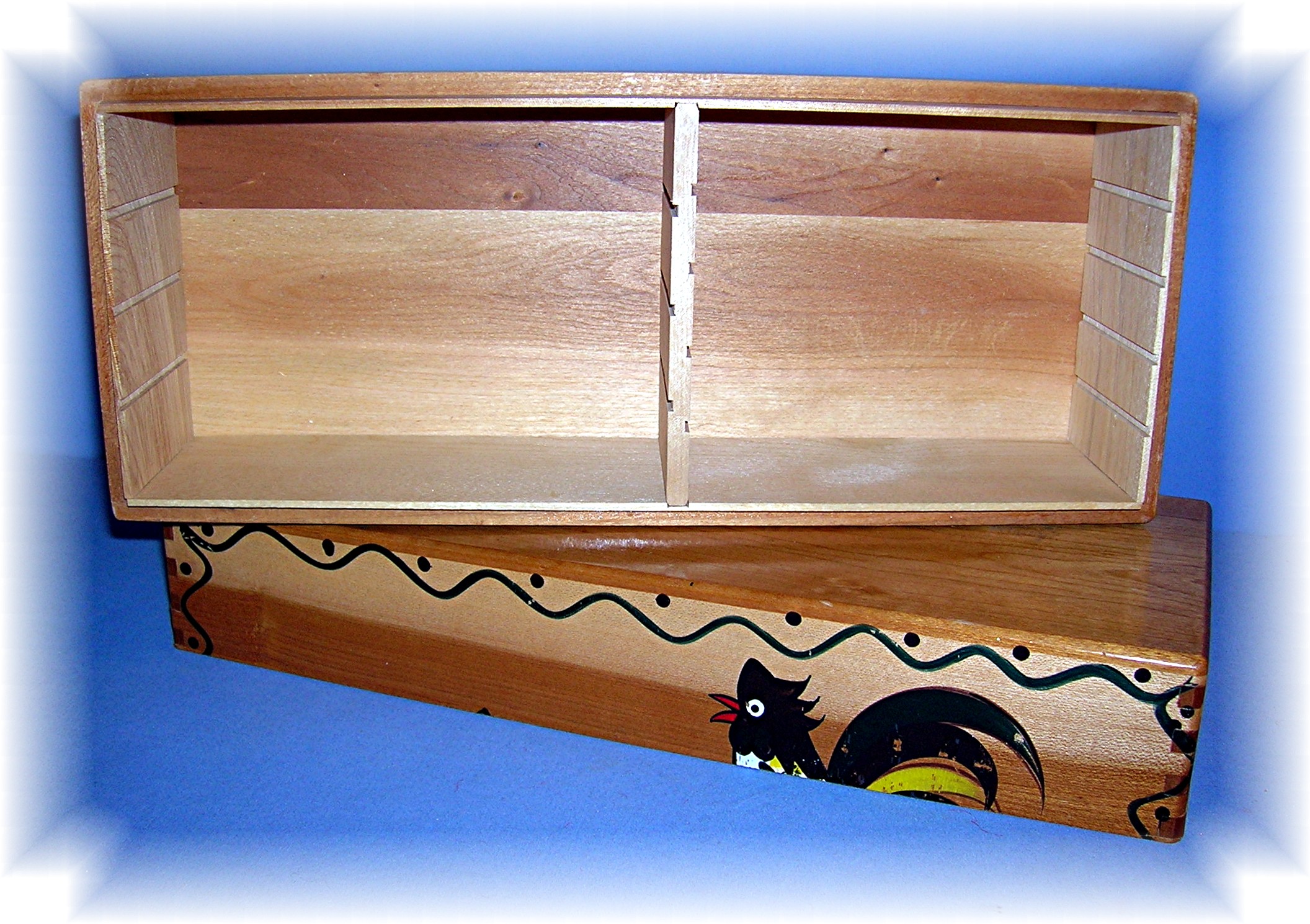 Recipe Card Box -  Rooster - Wooden Box