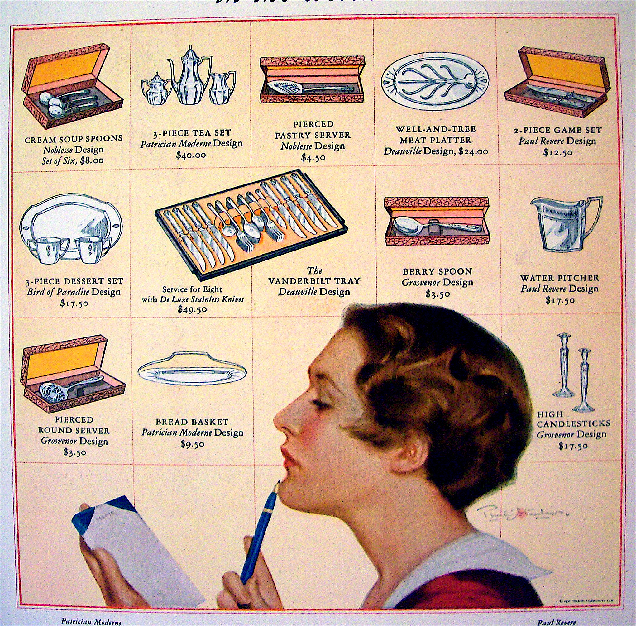 1930 Community Plate with 6 Different Styles
