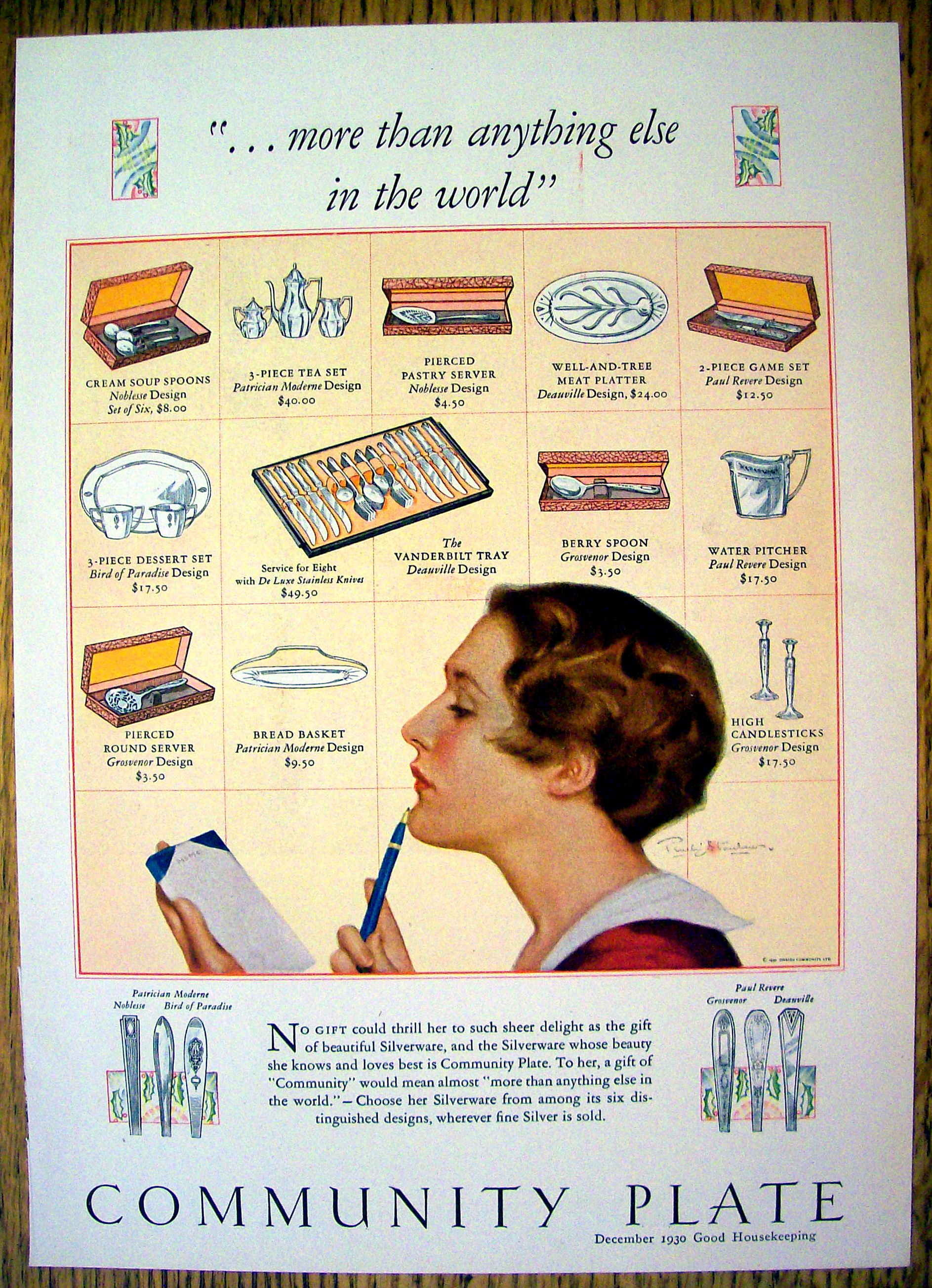 1930 Community Plate with 6 Different Styles