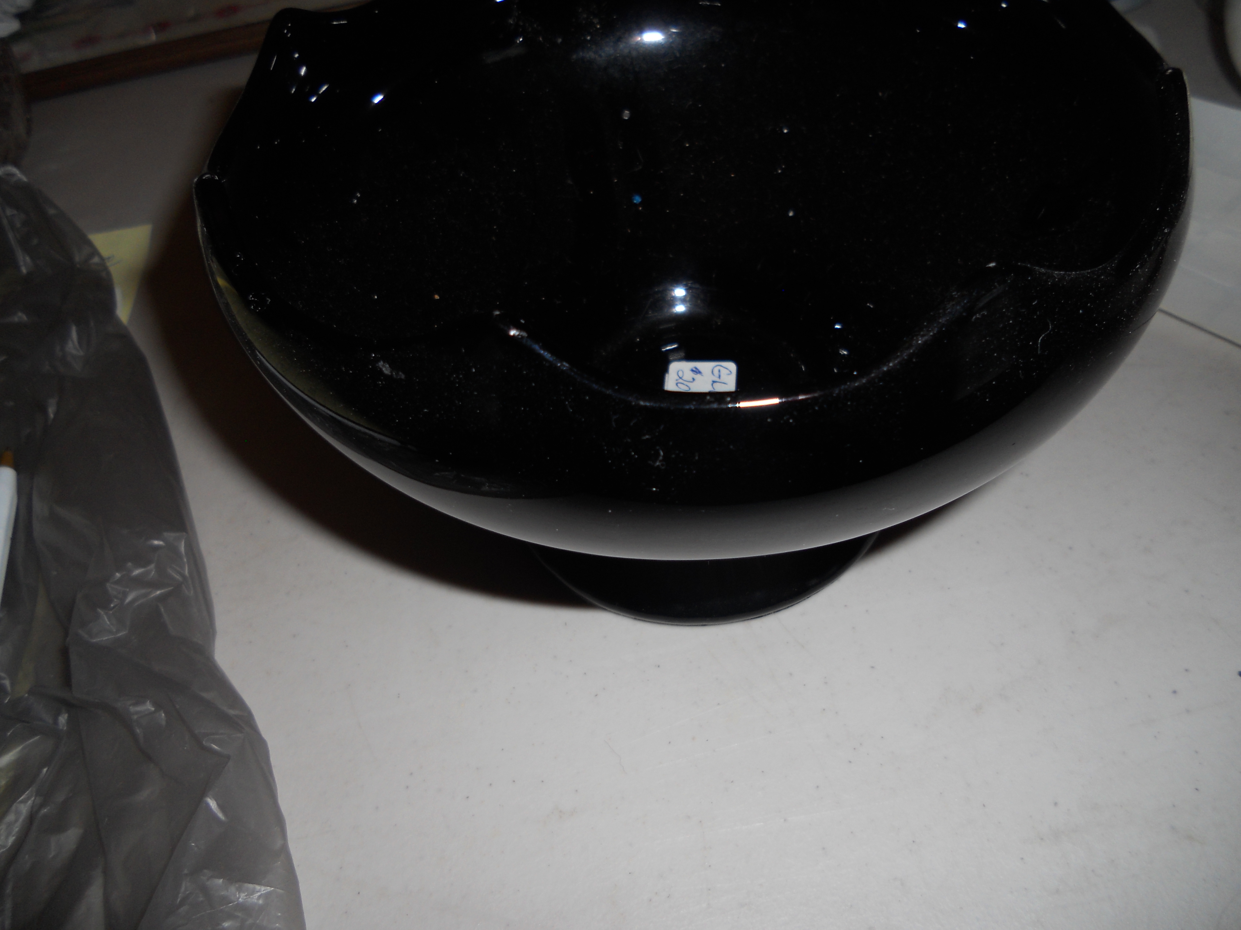 Black Amythest Glass Pedistal Bowl Candy dish
