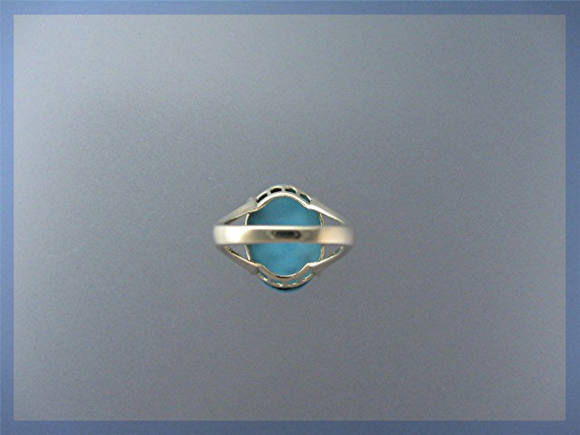 Ring 14K Yellow Gold Persian Turquoise Diamond