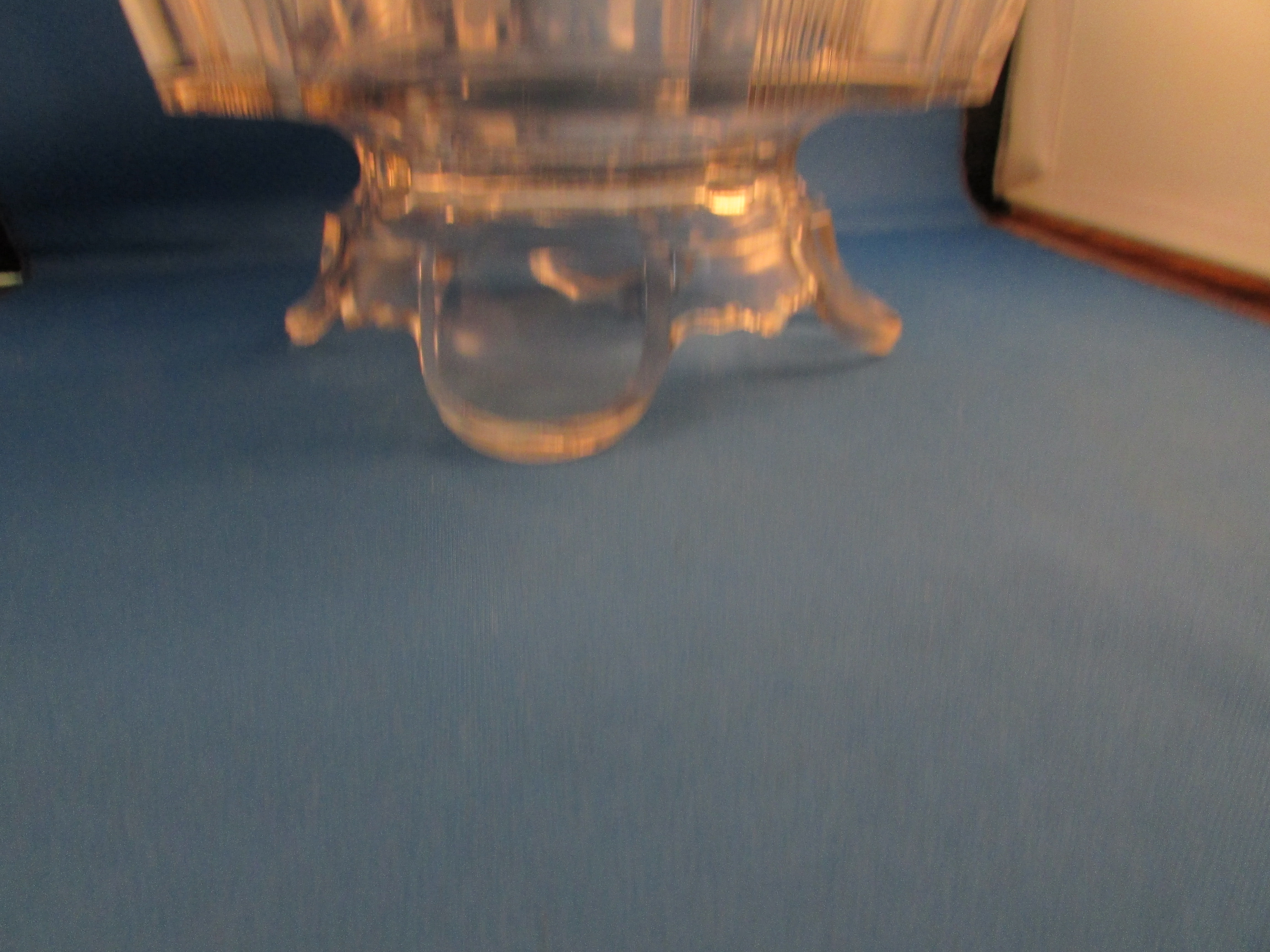 Clear Ribbon Footed Covered Dish