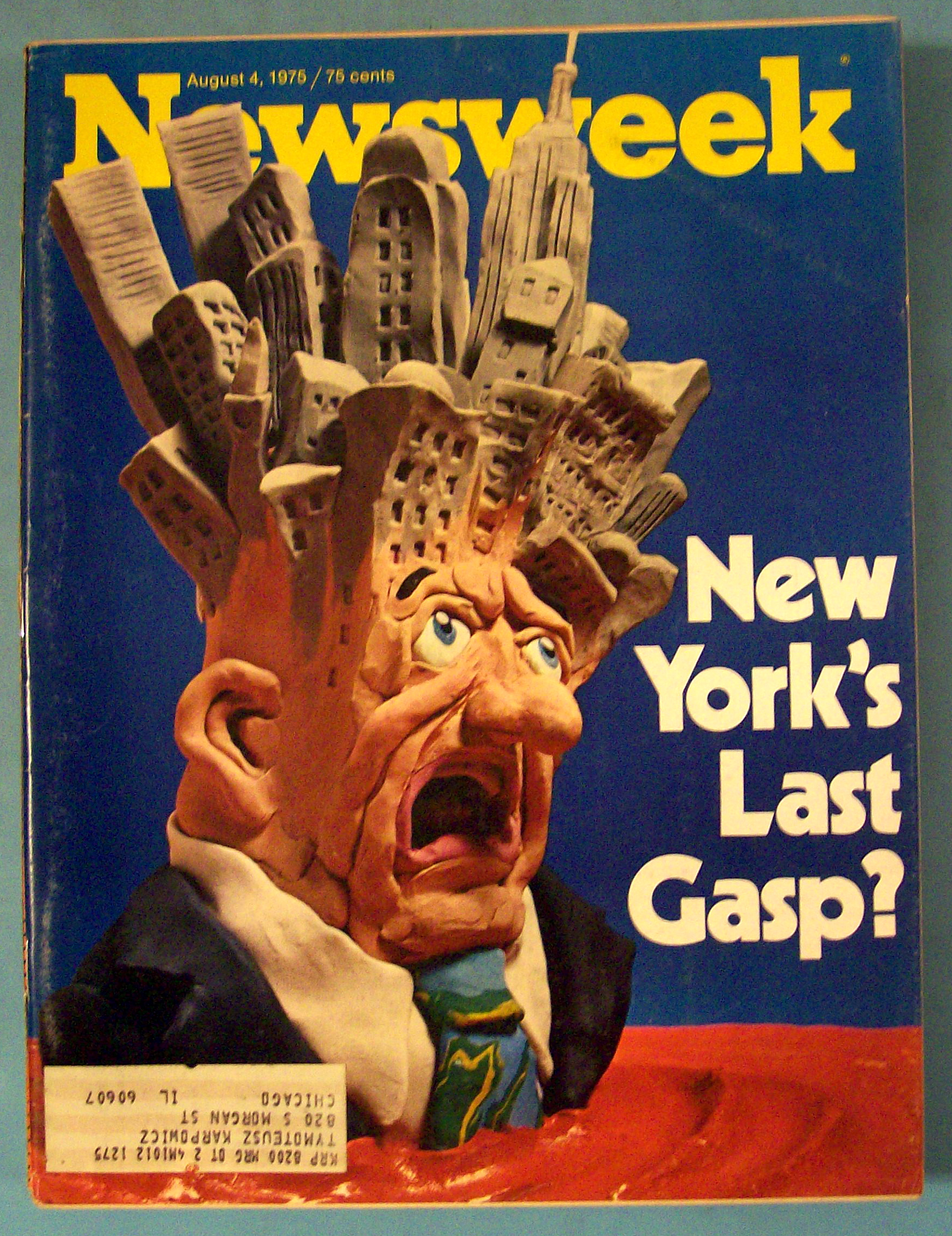Newsweek Magazine -August 4, 1975- New York's Last Gasp