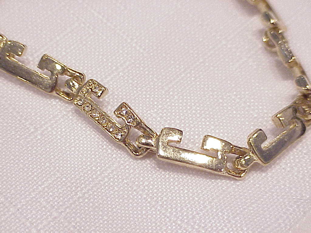 14k Gold Over Sterling Silver Initial G Link Bracelet