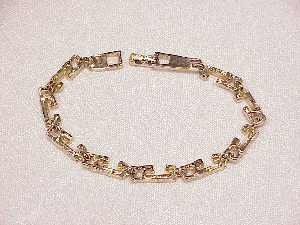 14k Gold Over Sterling Silver Initial G Link Bracelet