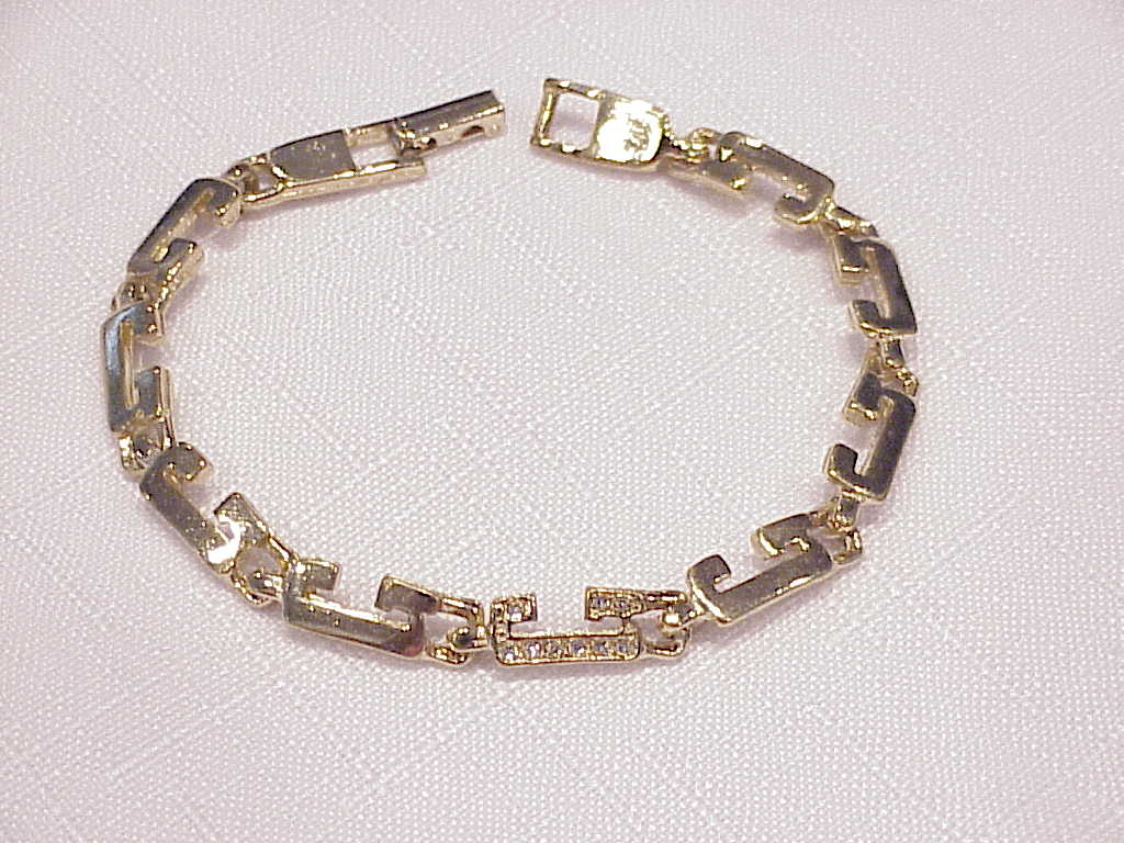 14k Gold Over Sterling Silver Initial G Link Bracelet