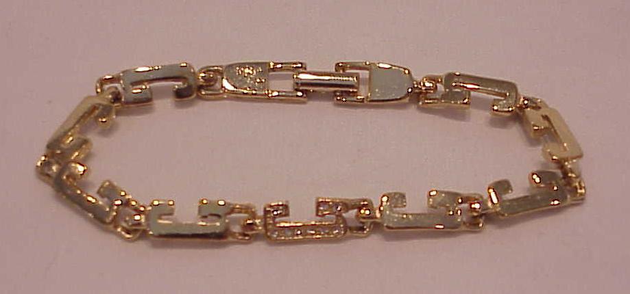 14k Gold Over Sterling Silver Initial G Link Bracelet