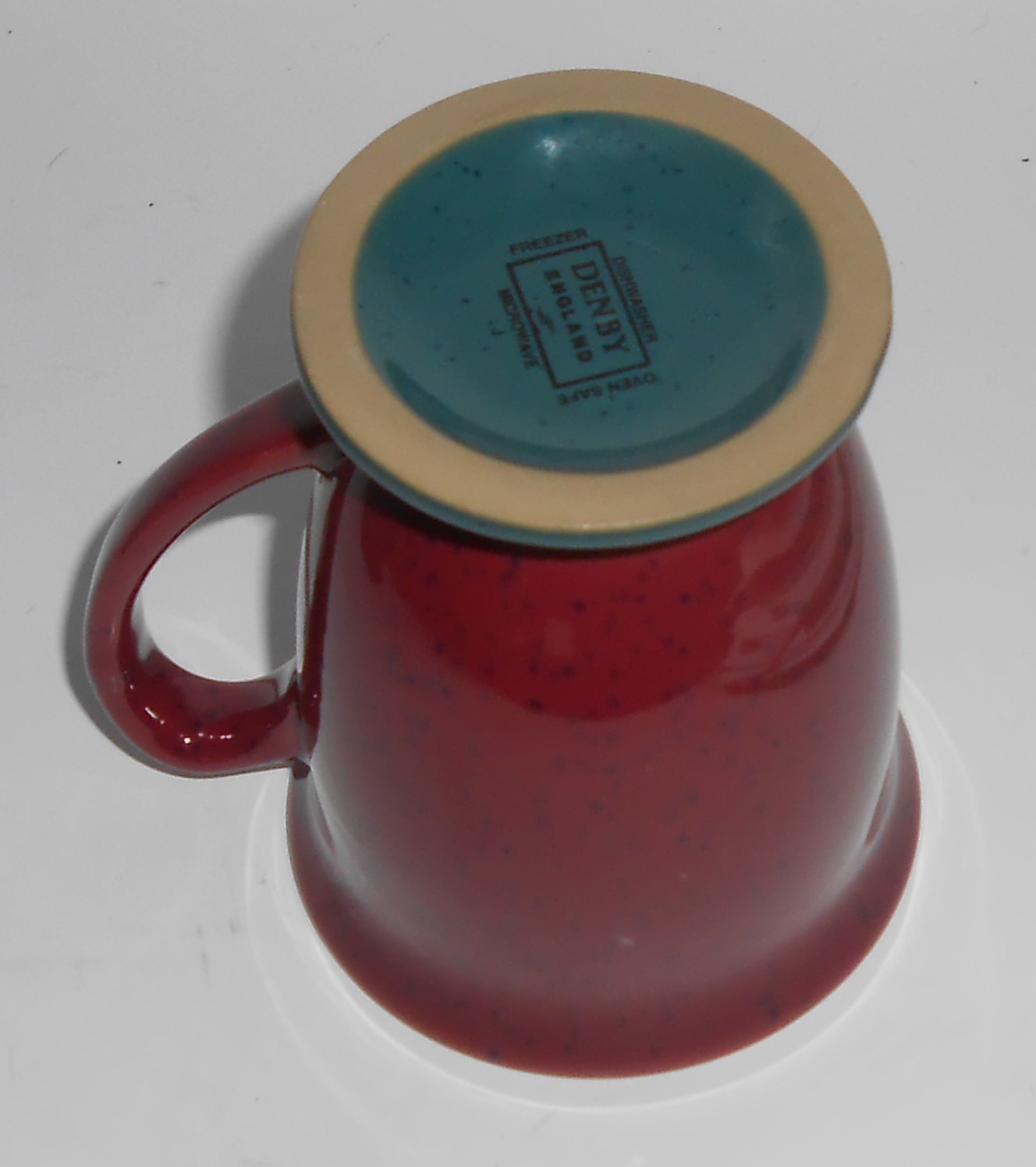 Denby Pottery Stoneware Harlequin Red/Blue/Green Footed