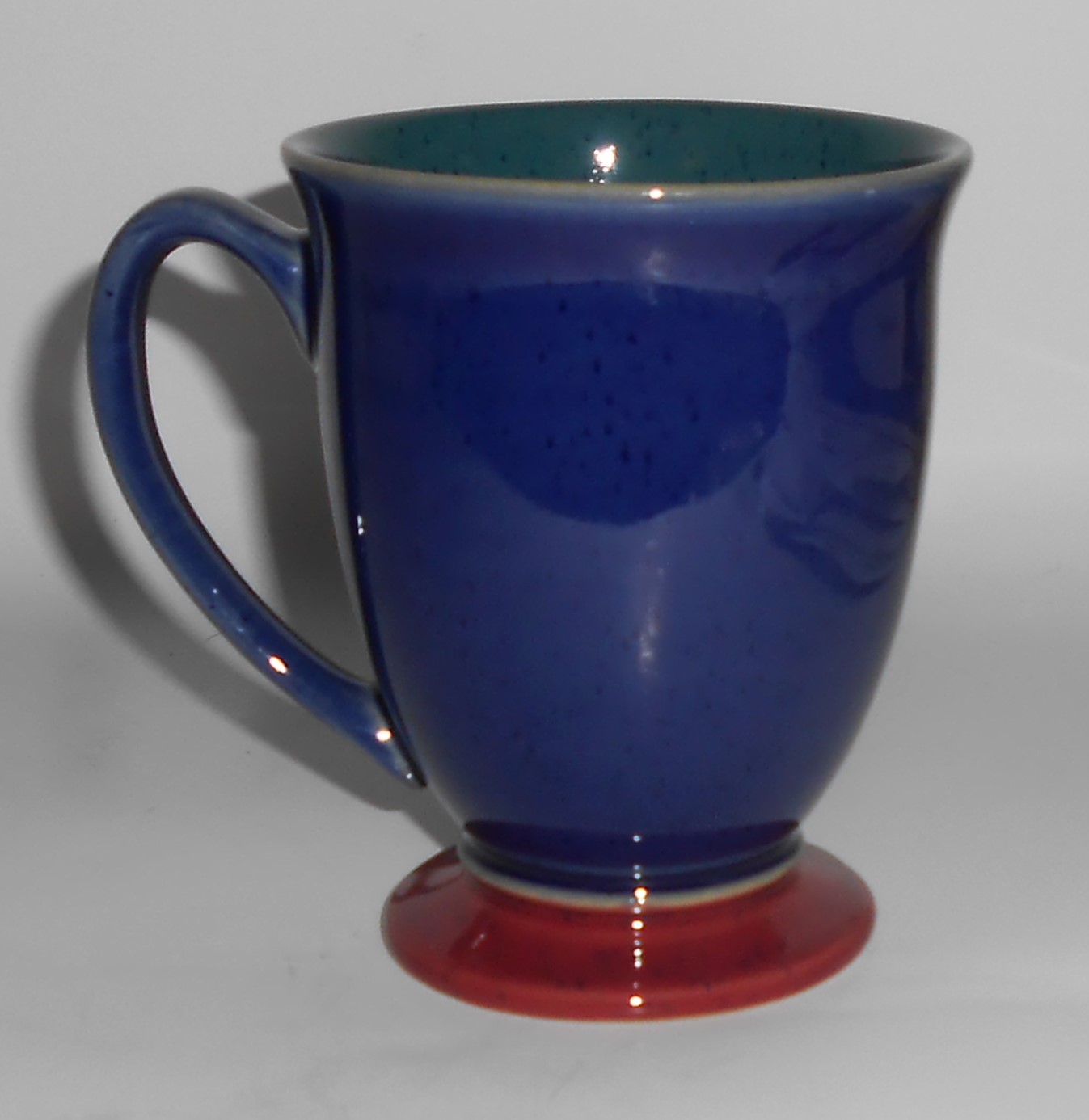 Denby Pottery Stoneware Harlequin Blue/Green/Red Footed