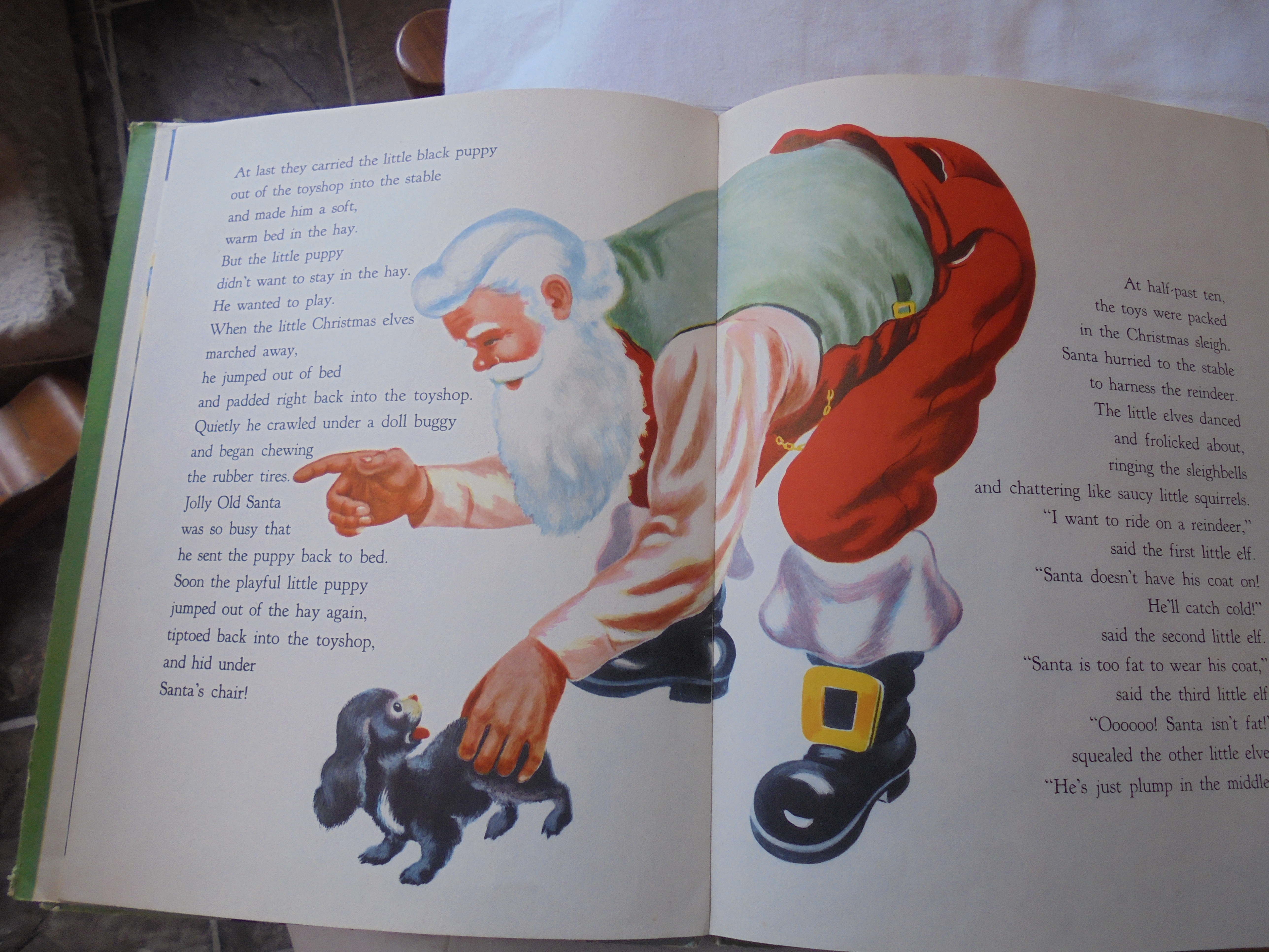 Christmas Puppy Book 1949 soft fuzzy