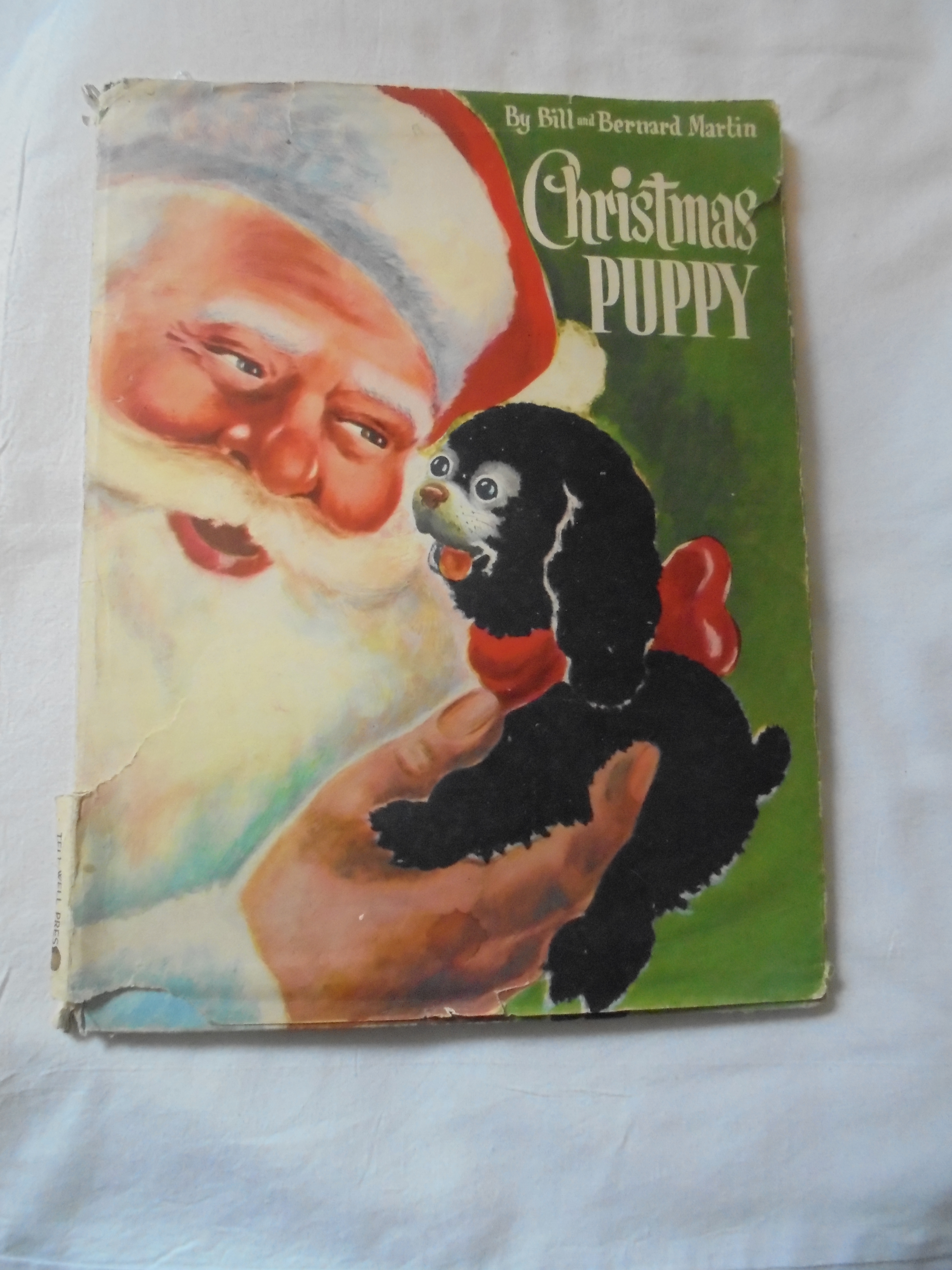 Christmas Puppy Book 1949 soft fuzzy