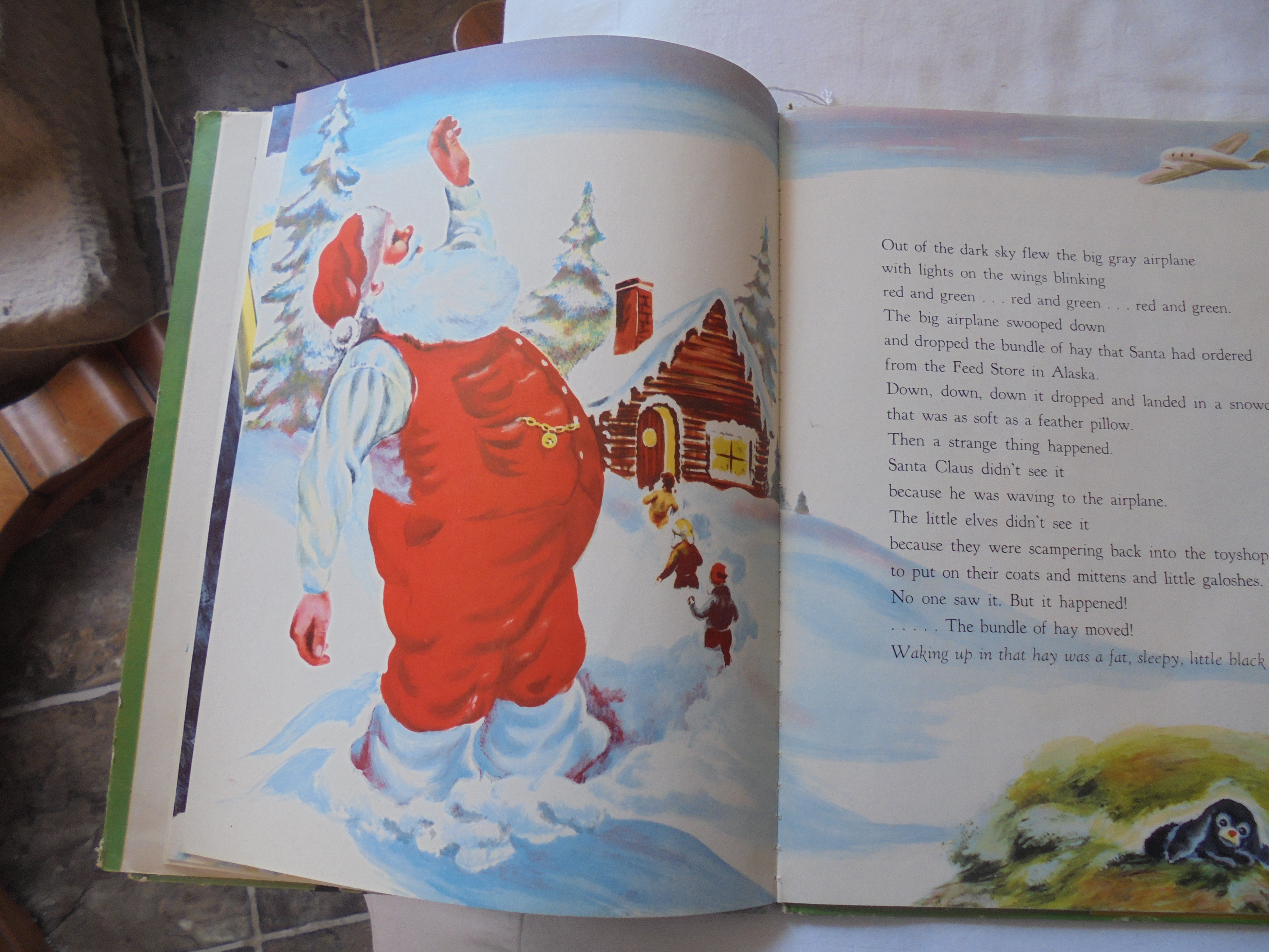 Christmas Puppy Book 1949 soft fuzzy