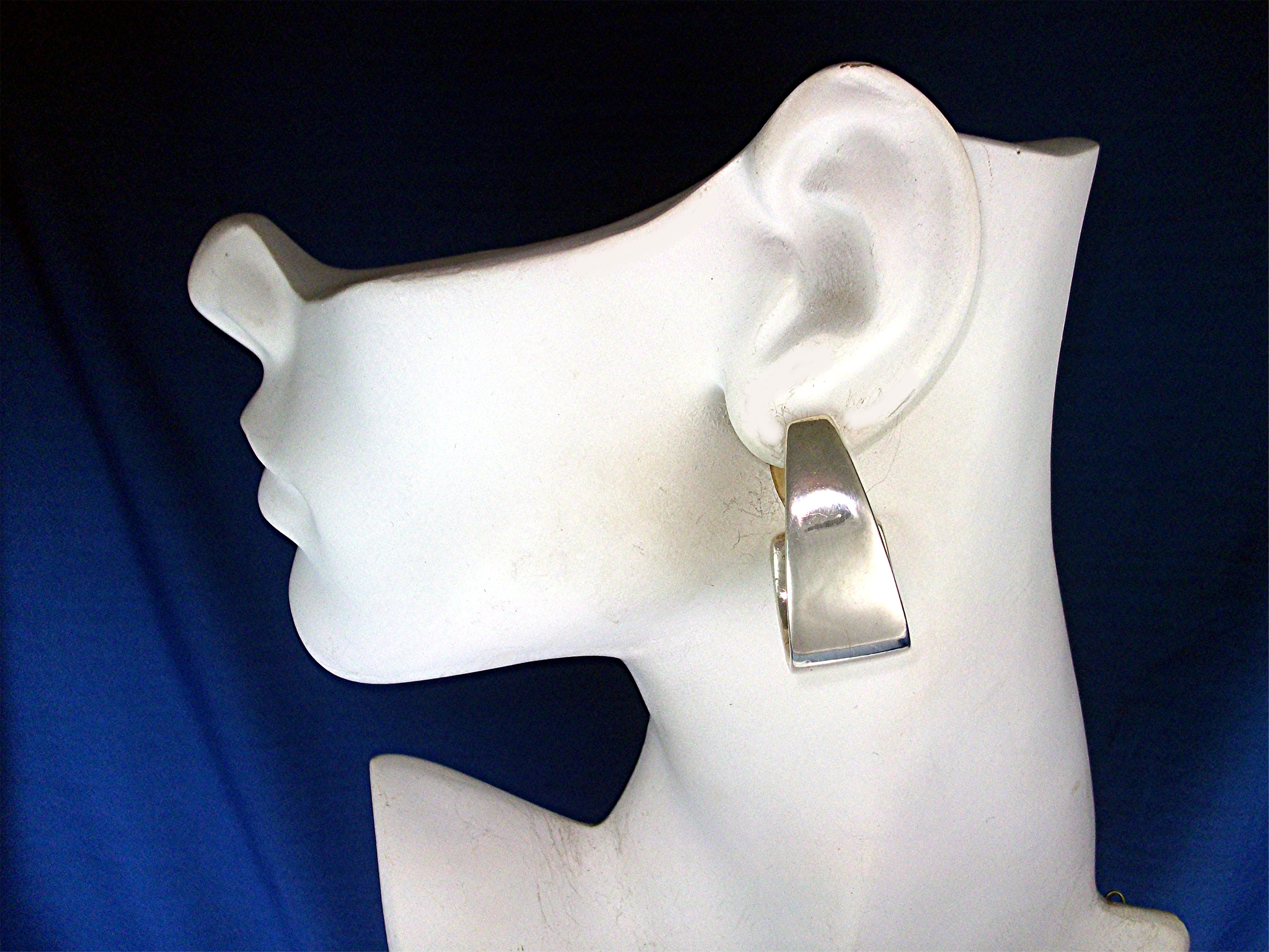 Earrings Sterling Silver Artist Signed SS Clips Irael .