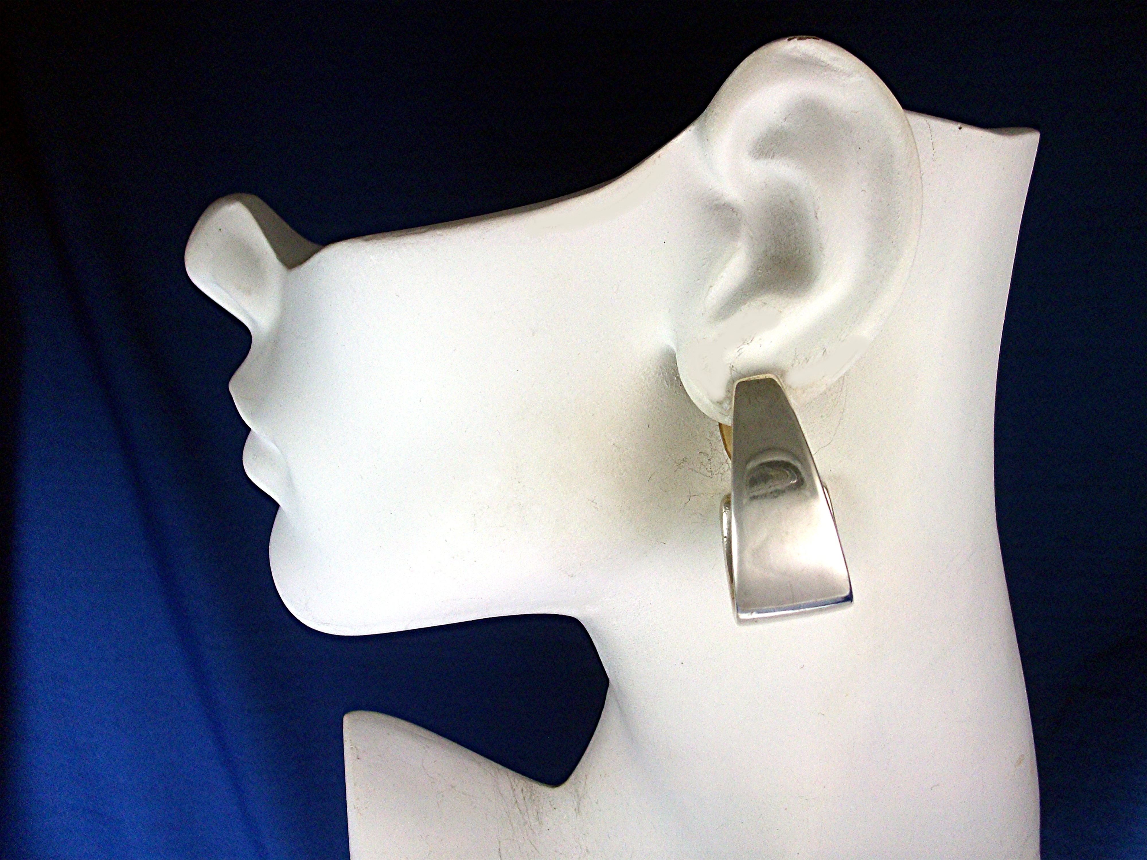 Earrings Sterling Silver Artist Signed SS Clips Irael .