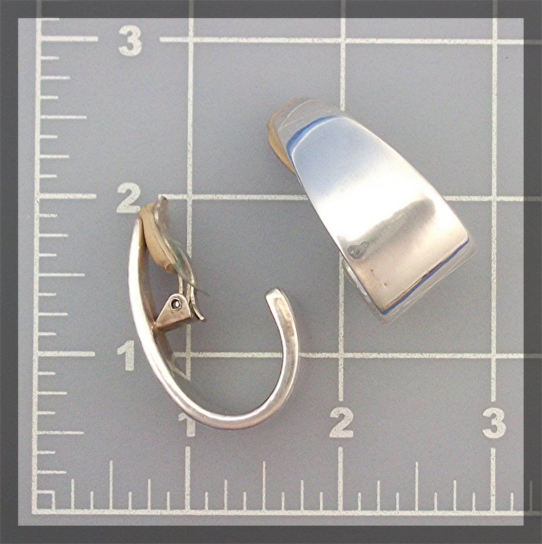 Earrings Sterling Silver Artist Signed SS Clips Irael .