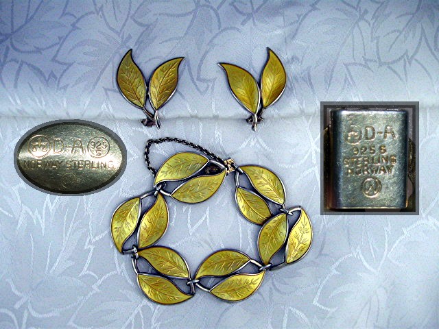 Bracelet Earrings DAVID ANDERSEN Gold Vermeil Enamel