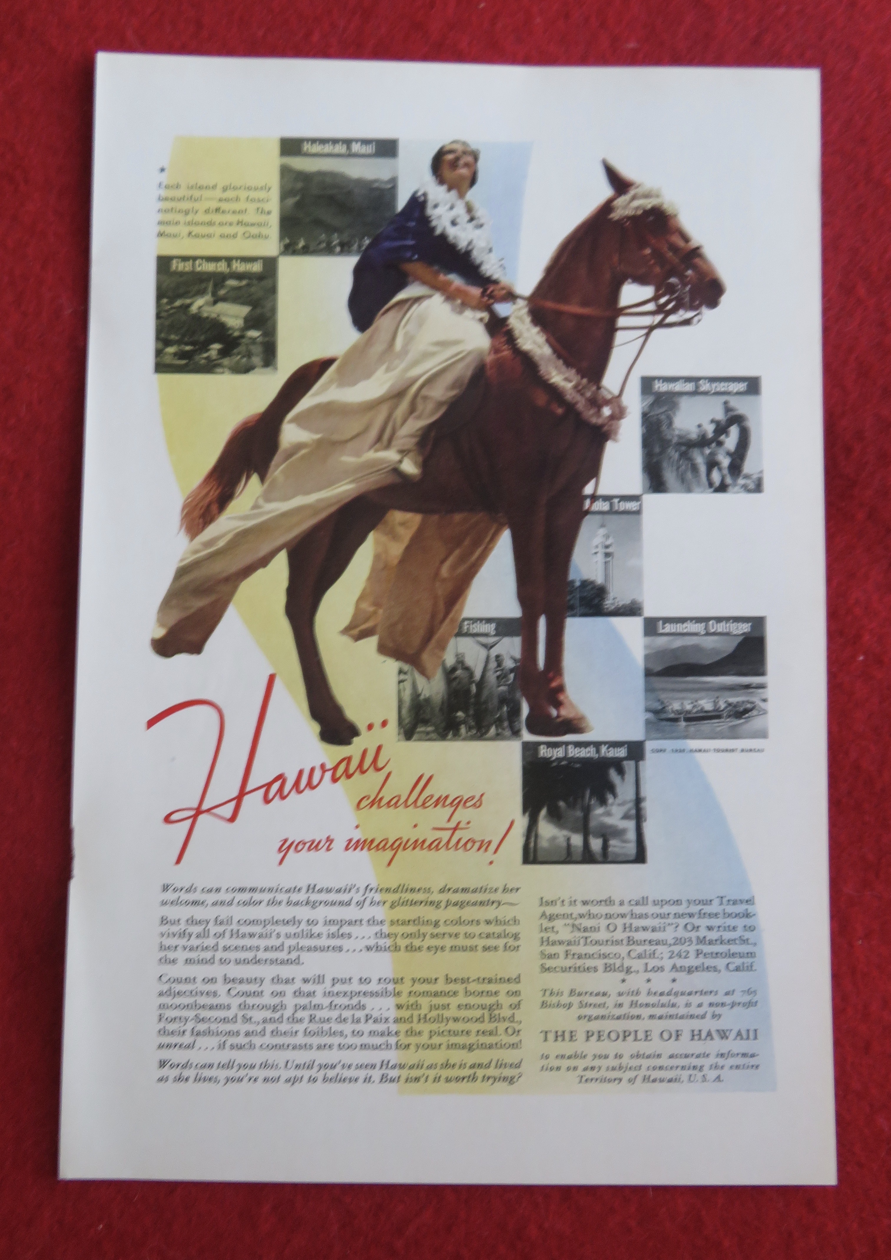 1938 People Of Hawaii with Woman On A Horse