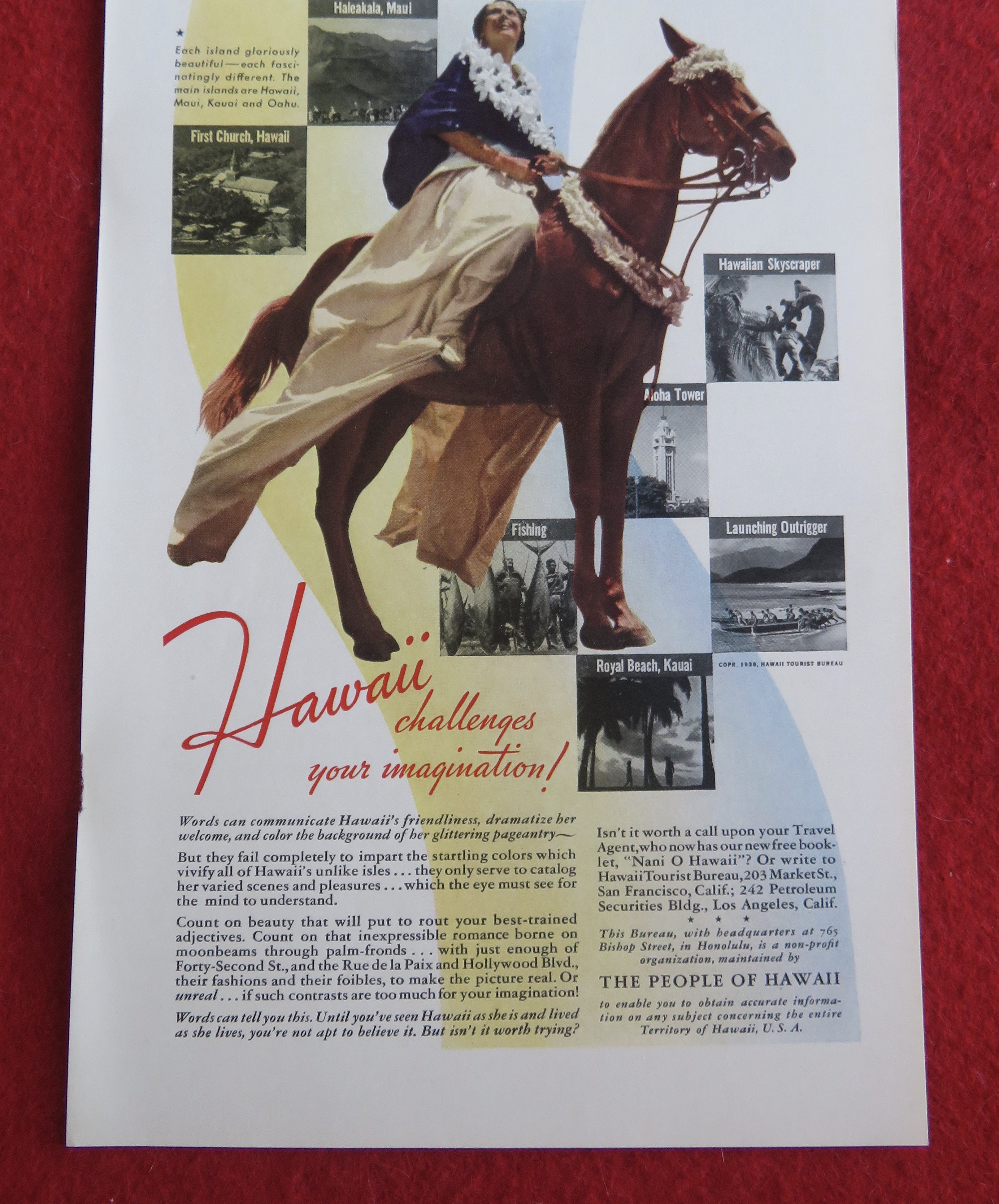 1938 People Of Hawaii with Woman On A Horse