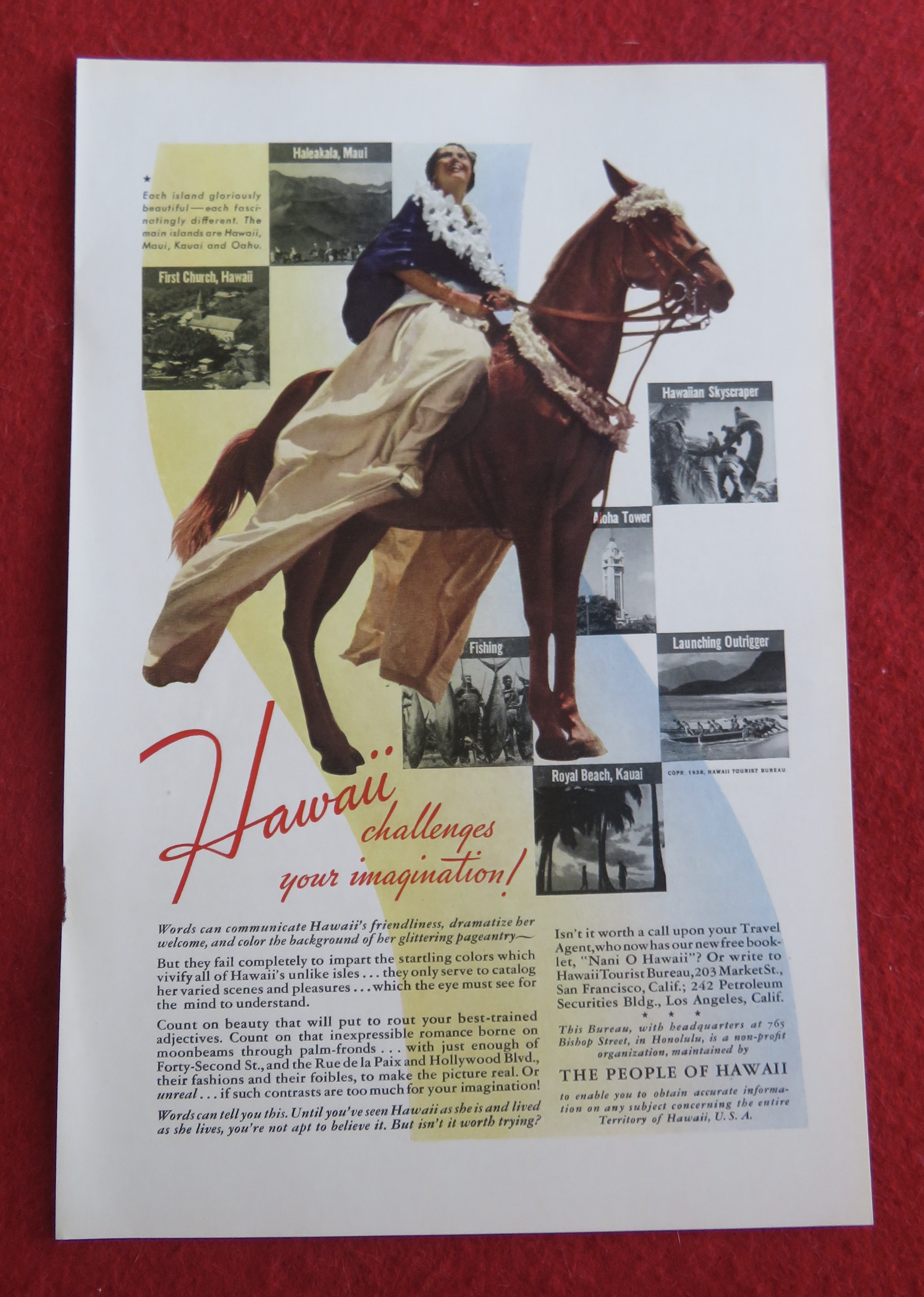 1938 People Of Hawaii with Woman On A Horse
