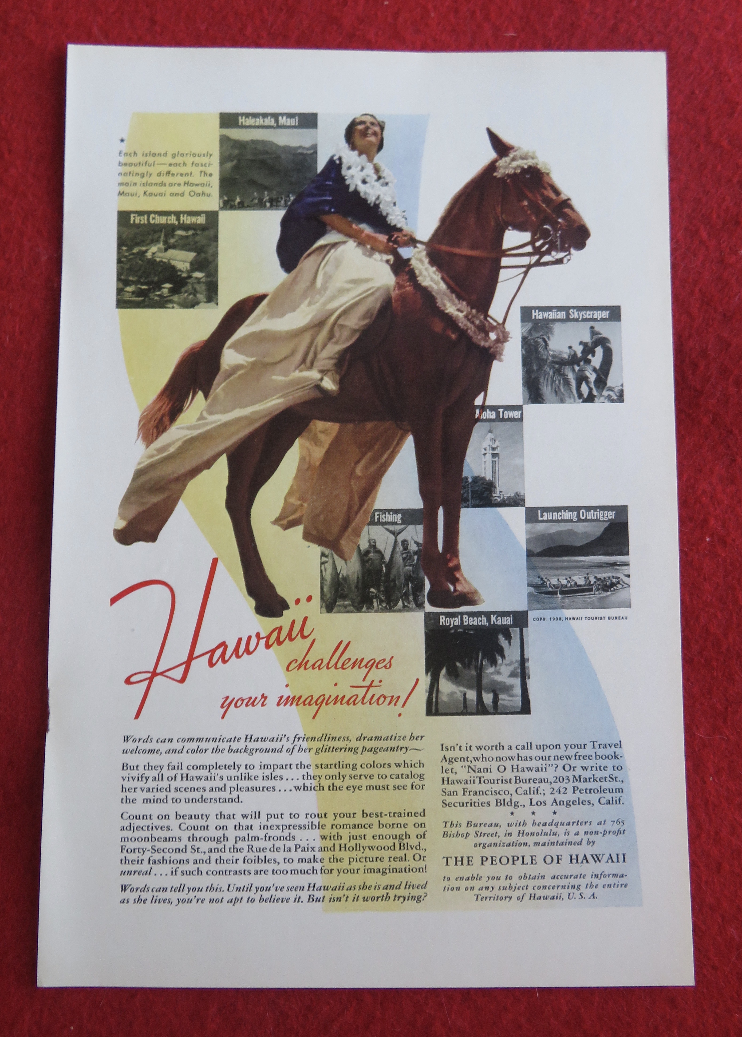 1938 People Of Hawaii with Woman On A Horse