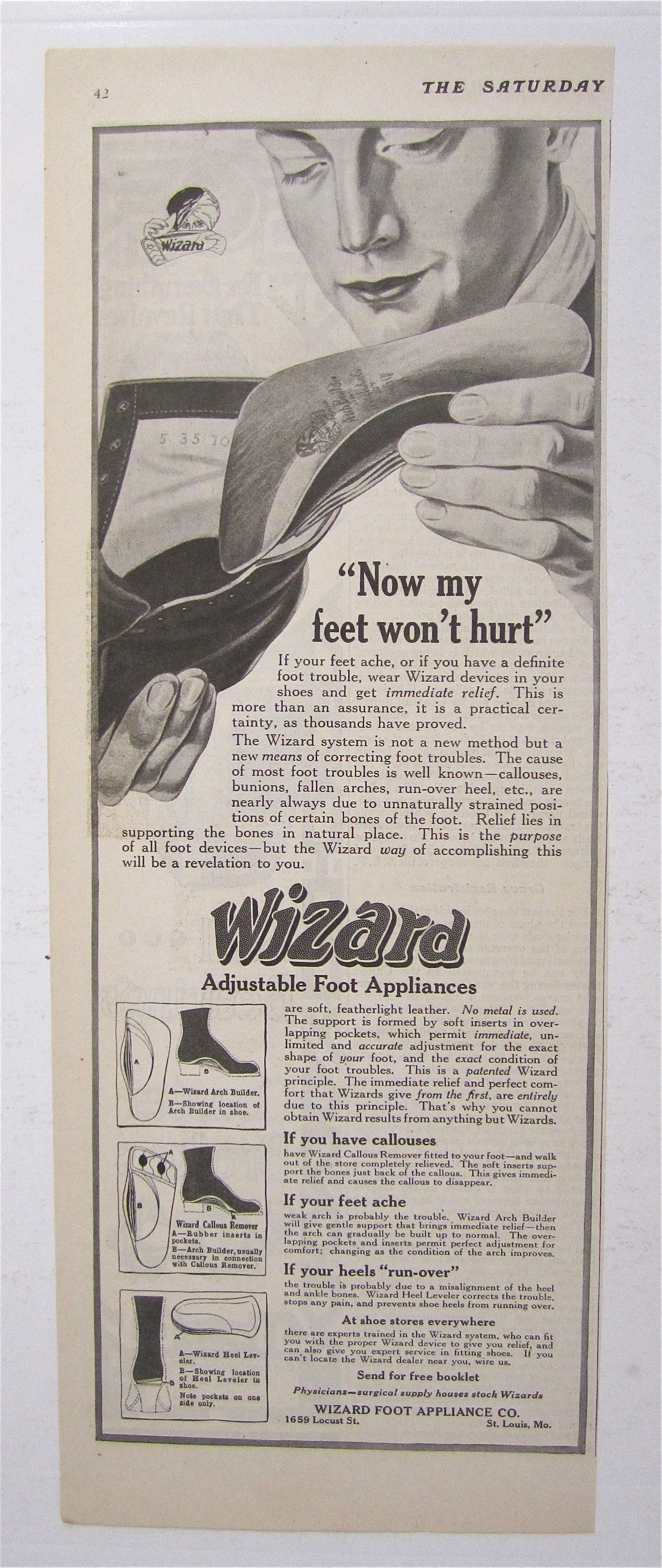 1919 Wizard Foot Appliances With Man & Shoe