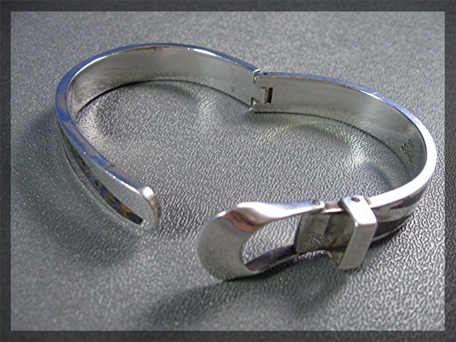 Sterling Silver Lapis Tigereye Buckle Bracelet Mexico