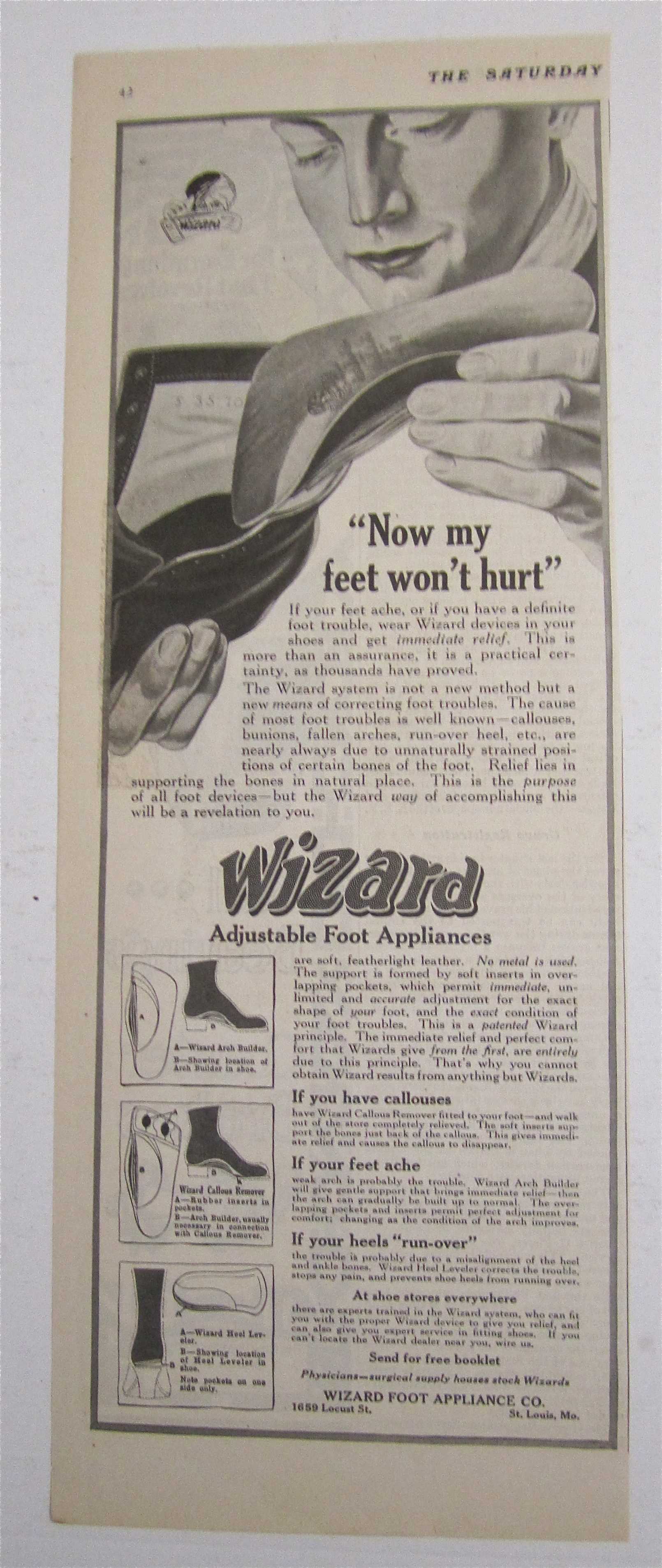 1919 Wizard Foot Appliances With Man & Shoe