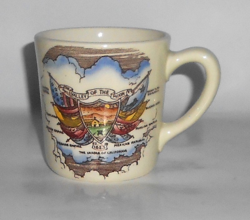 VINTAGE Vernon Kilns Pottery Valley Of The Moon Coffee Mug