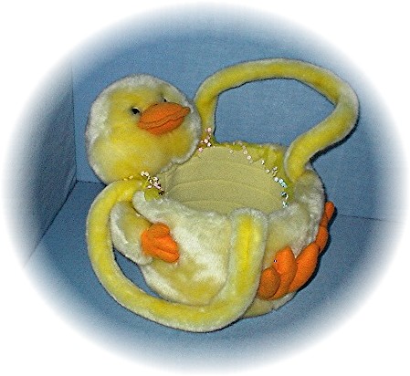 Double Handle Fluffy Easter Chick Basket