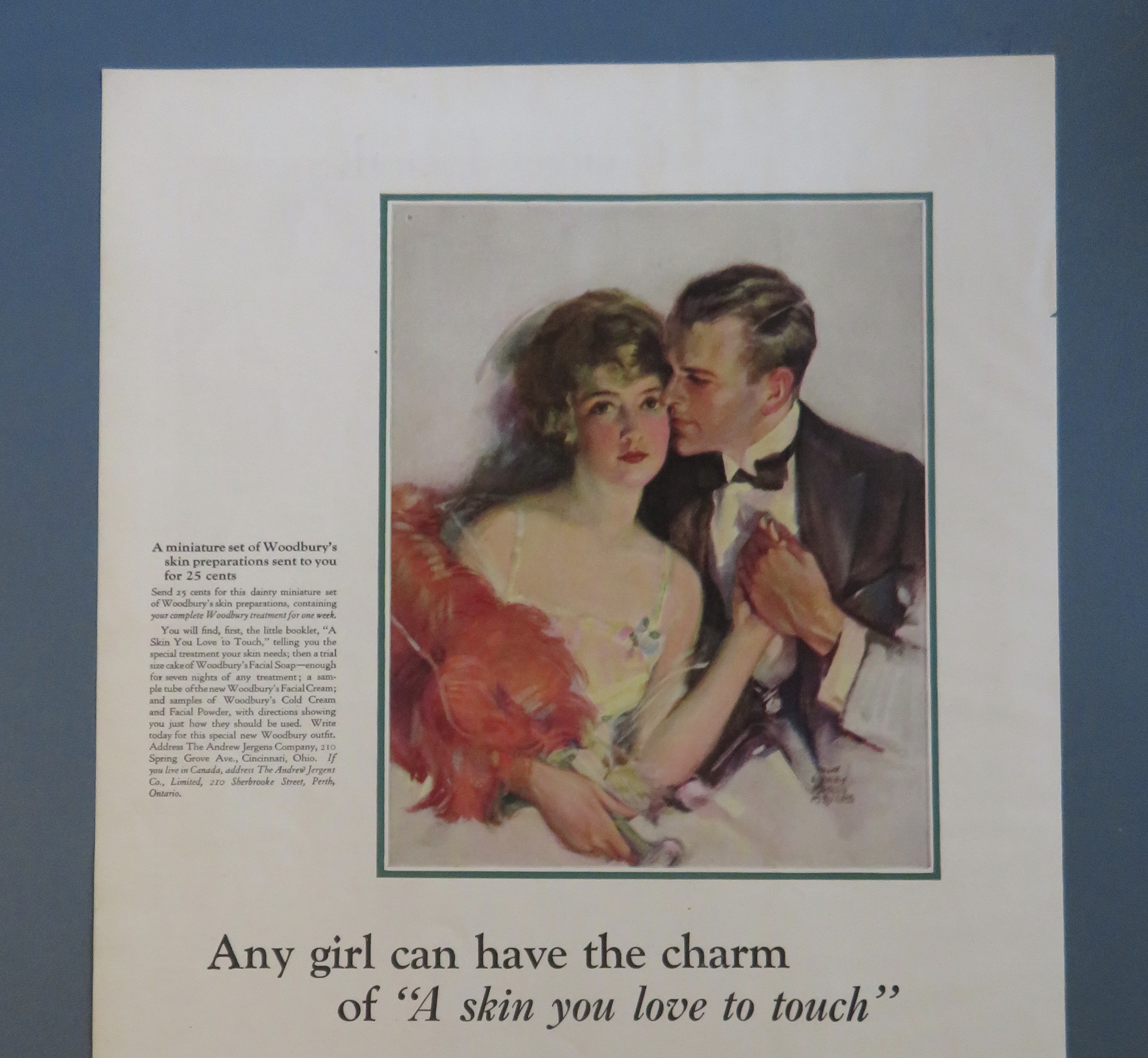 1920 Woodbury Facial Soap with Man & Woman Hold Hands