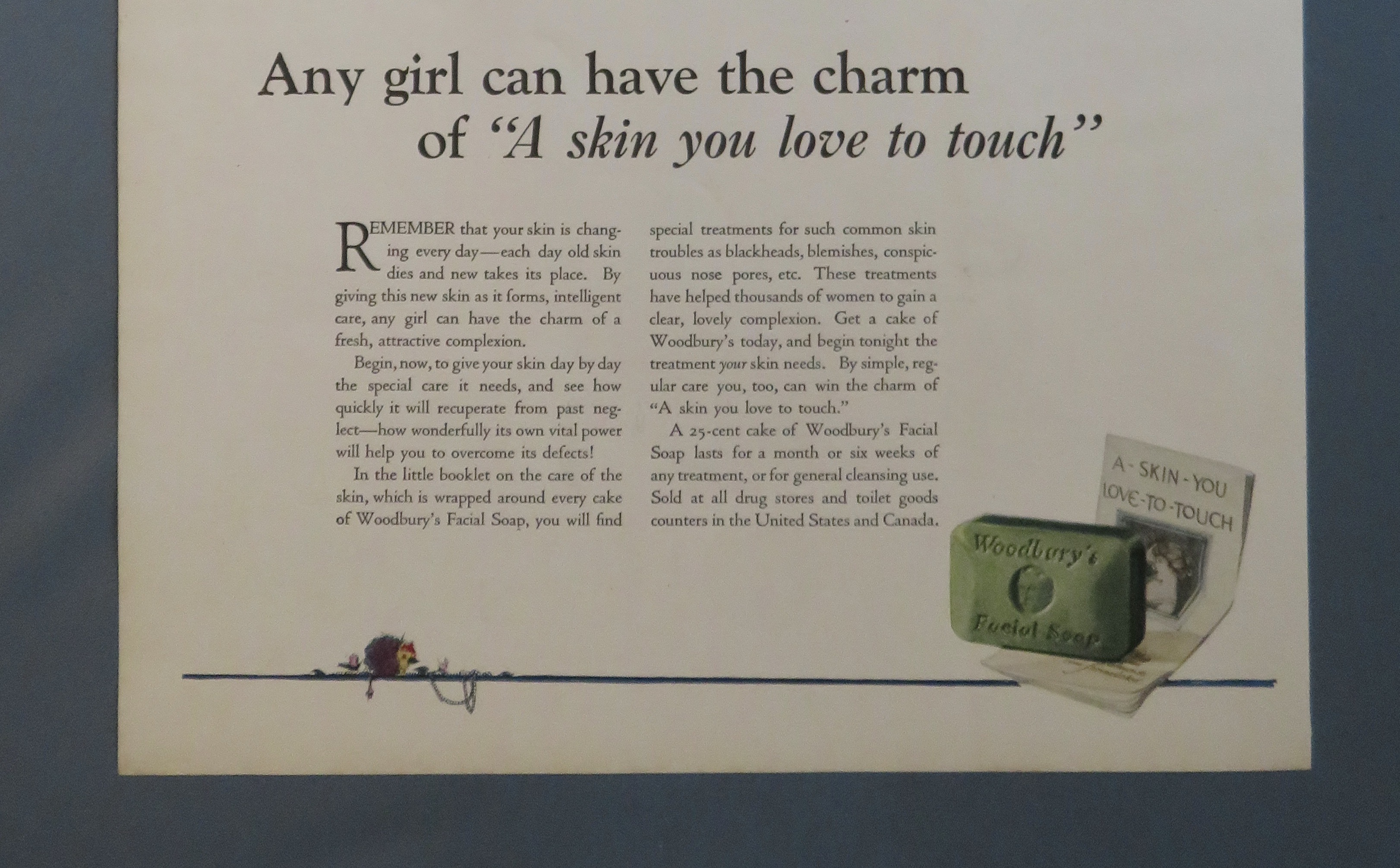 1920 Woodbury Facial Soap with Man & Woman Hold Hands