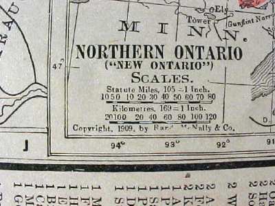 Antique Map Quebec Ontario 1912