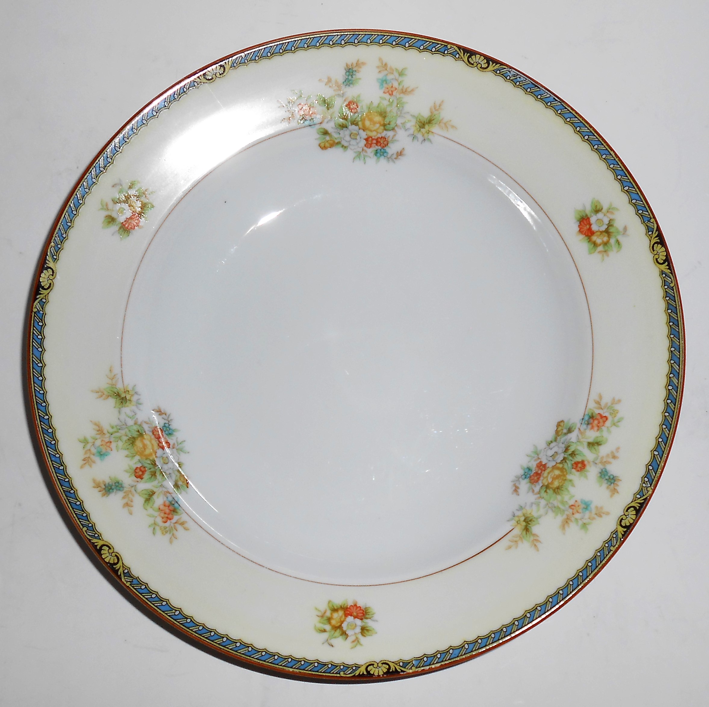 Noritake Porcelain China Yellow Shoulder Floral Soup
