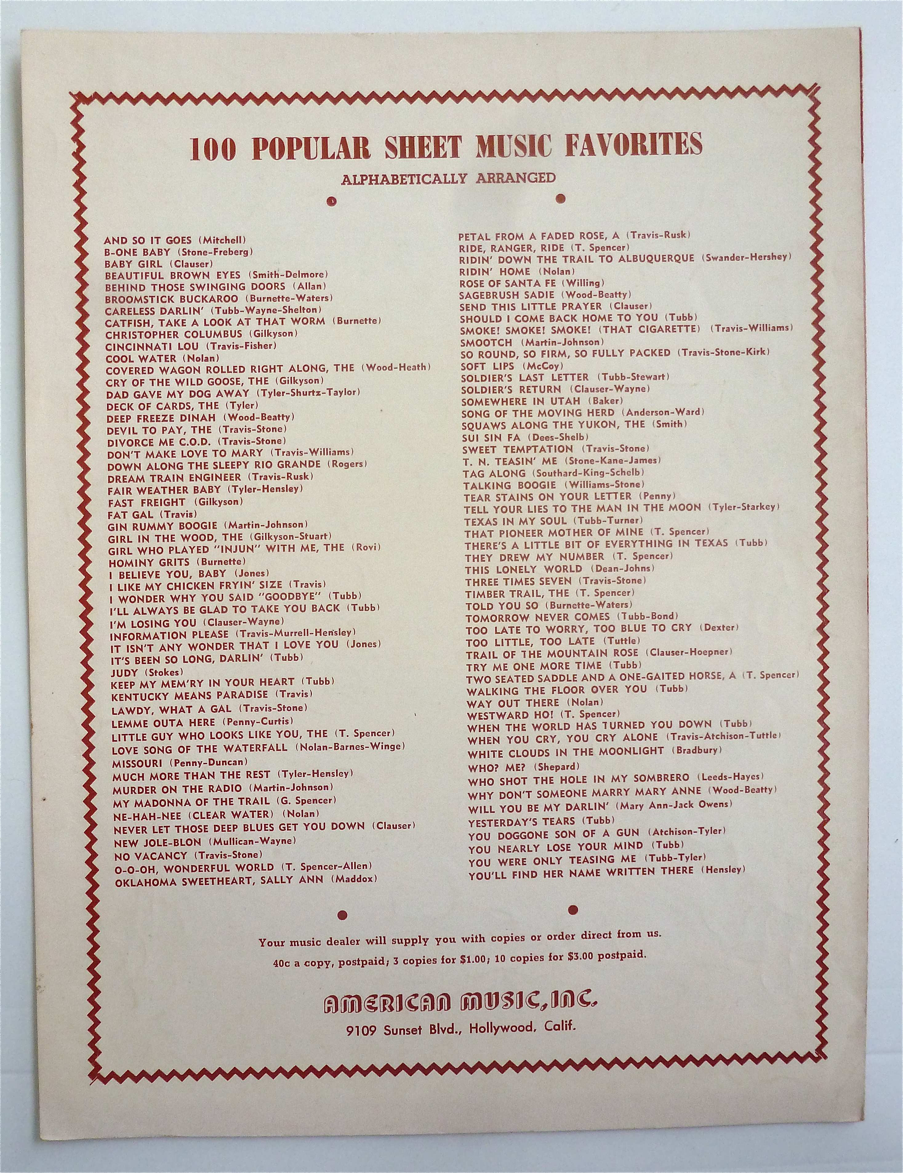 Sheet Music For 1951 Turn Back The Hands Of Time