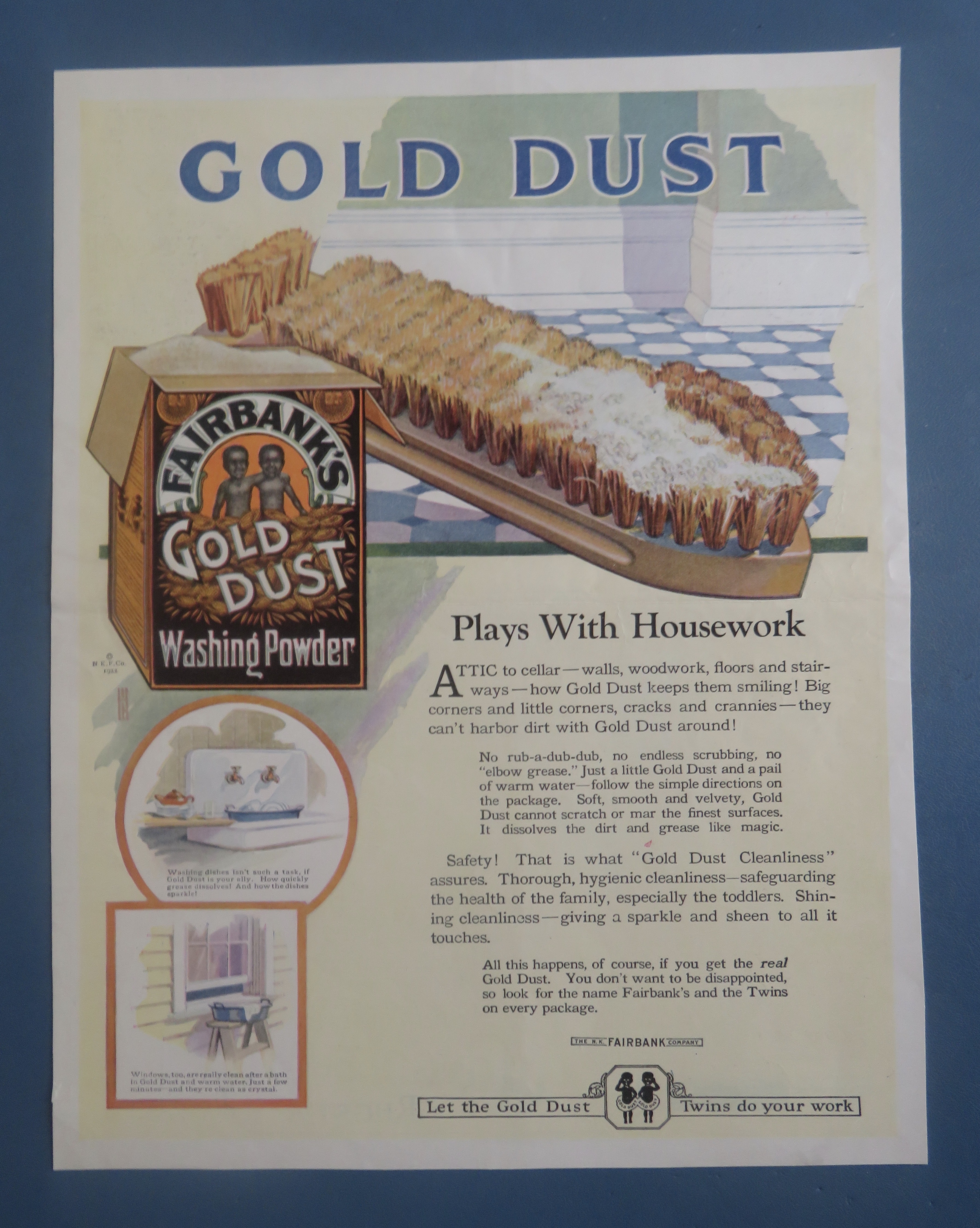 1929 Fairbank's Gold Dust Washing Powder with Brush