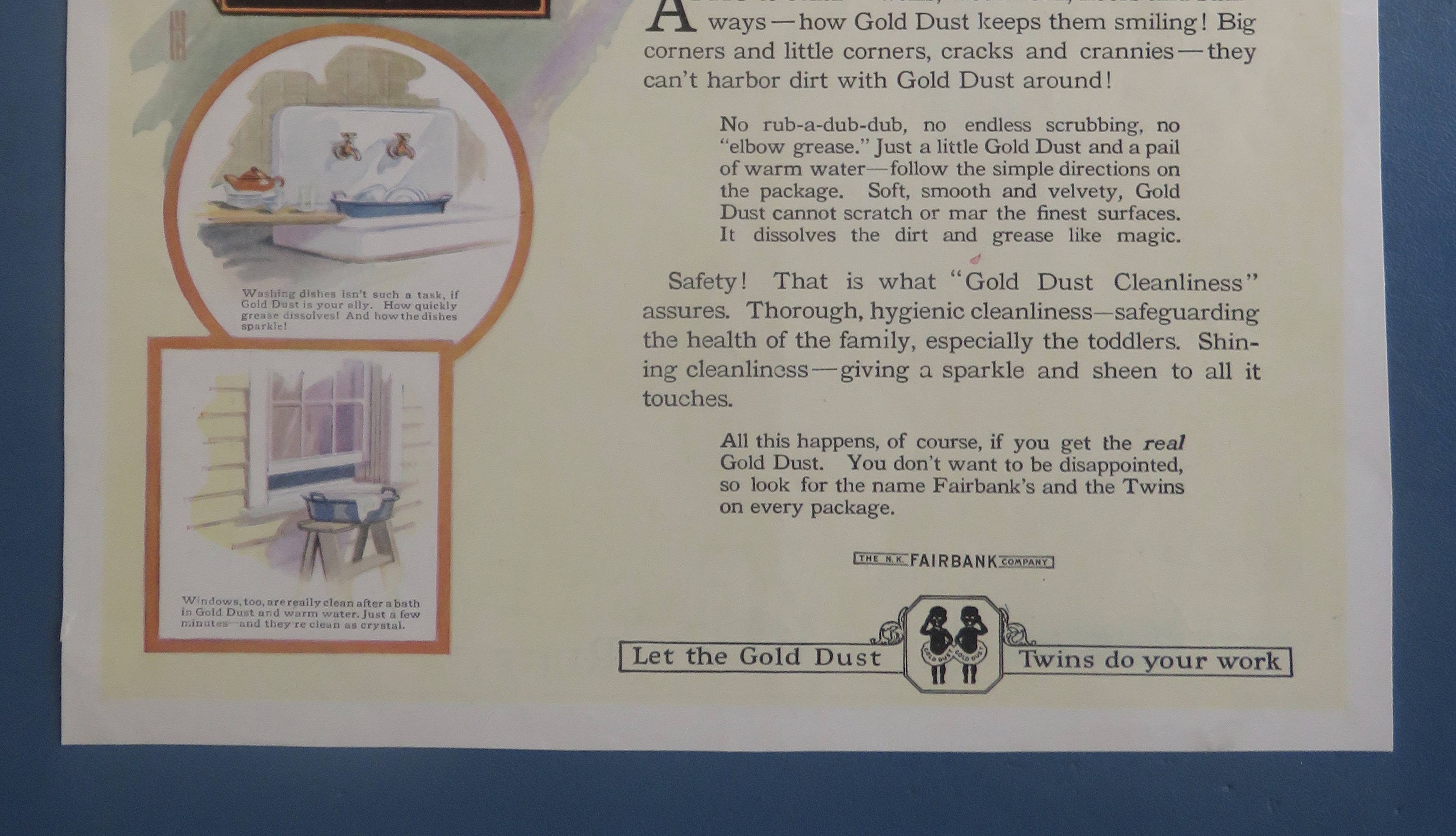 1929 Fairbank's Gold Dust Washing Powder with Brush