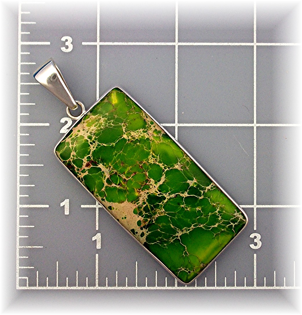 Pendant Sterling Silver Dyed Green Jasper Charles Alber