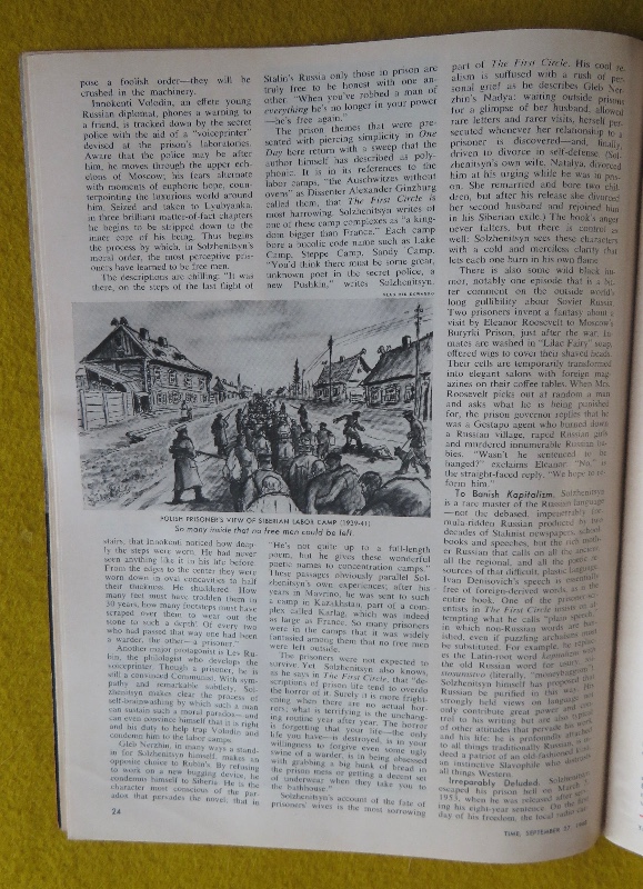 Time Magazine September 27, 1968 Russia's Dissident Intellectuals