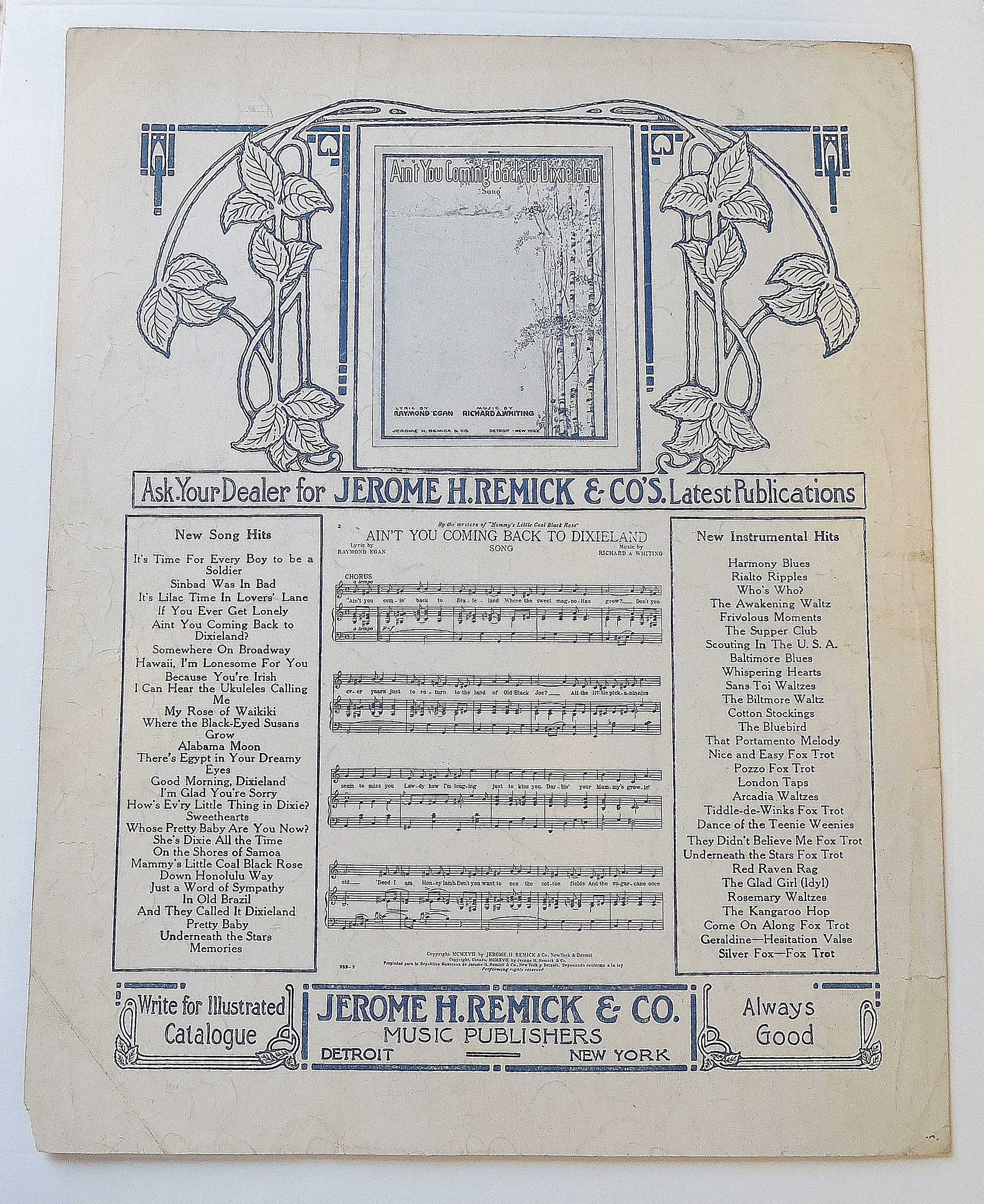 1917 So Long, Mother Song