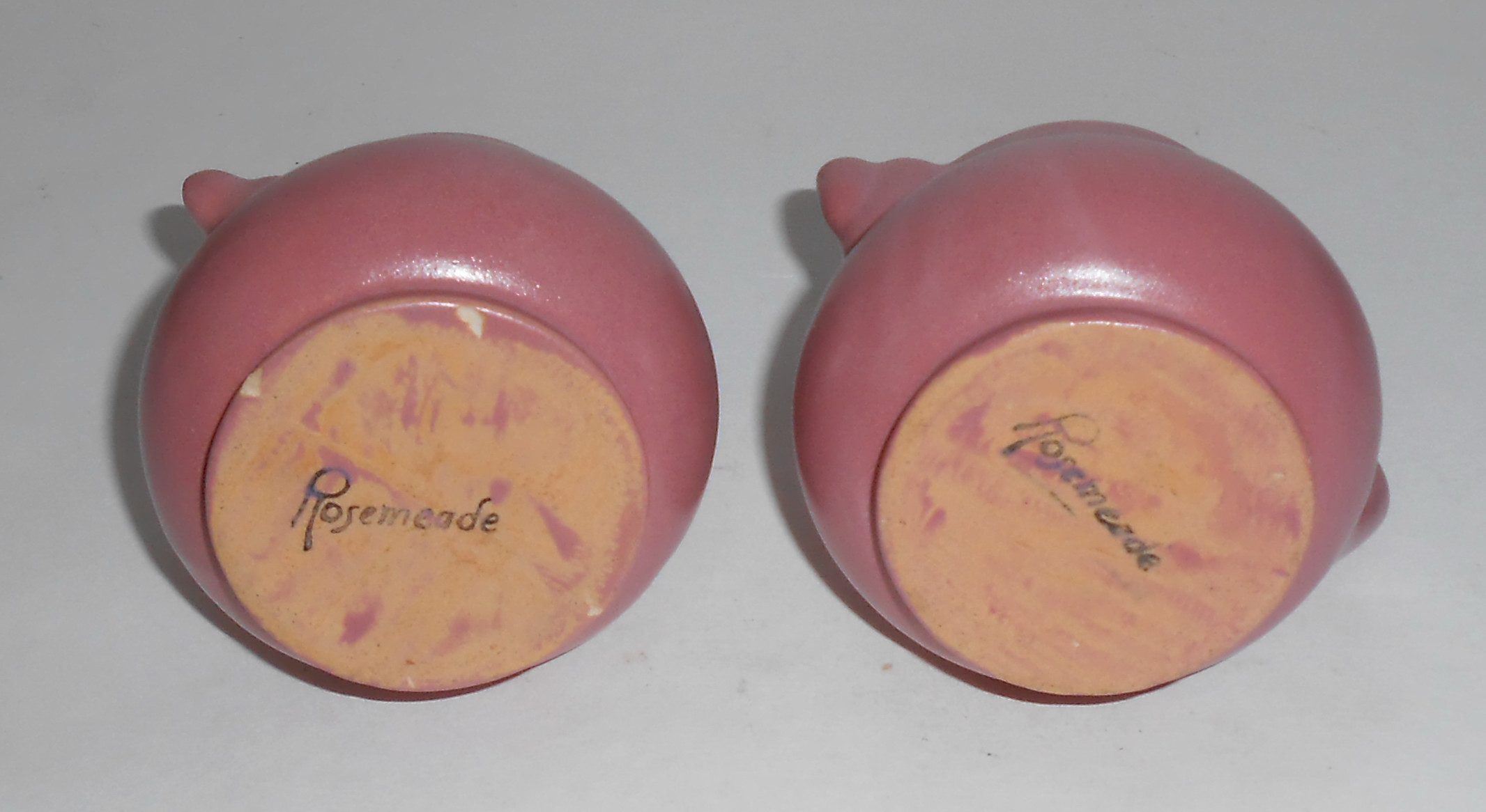 Rosemeade Pottery Dusty Rose Demi Creamer/Sugar Bowl!