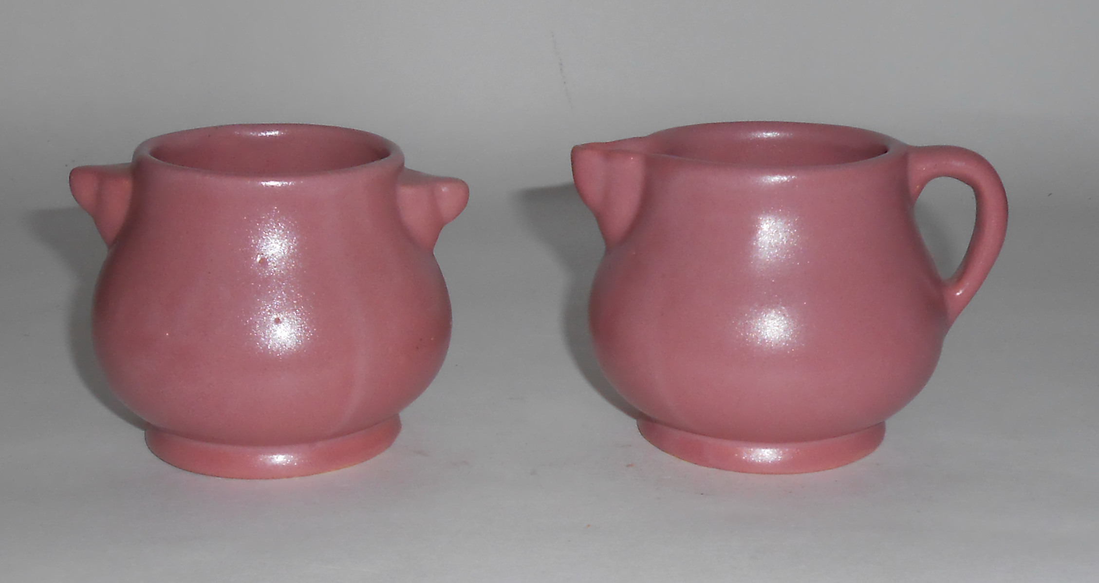 Rosemeade Pottery Dusty Rose Demi Creamer/Sugar Bowl!