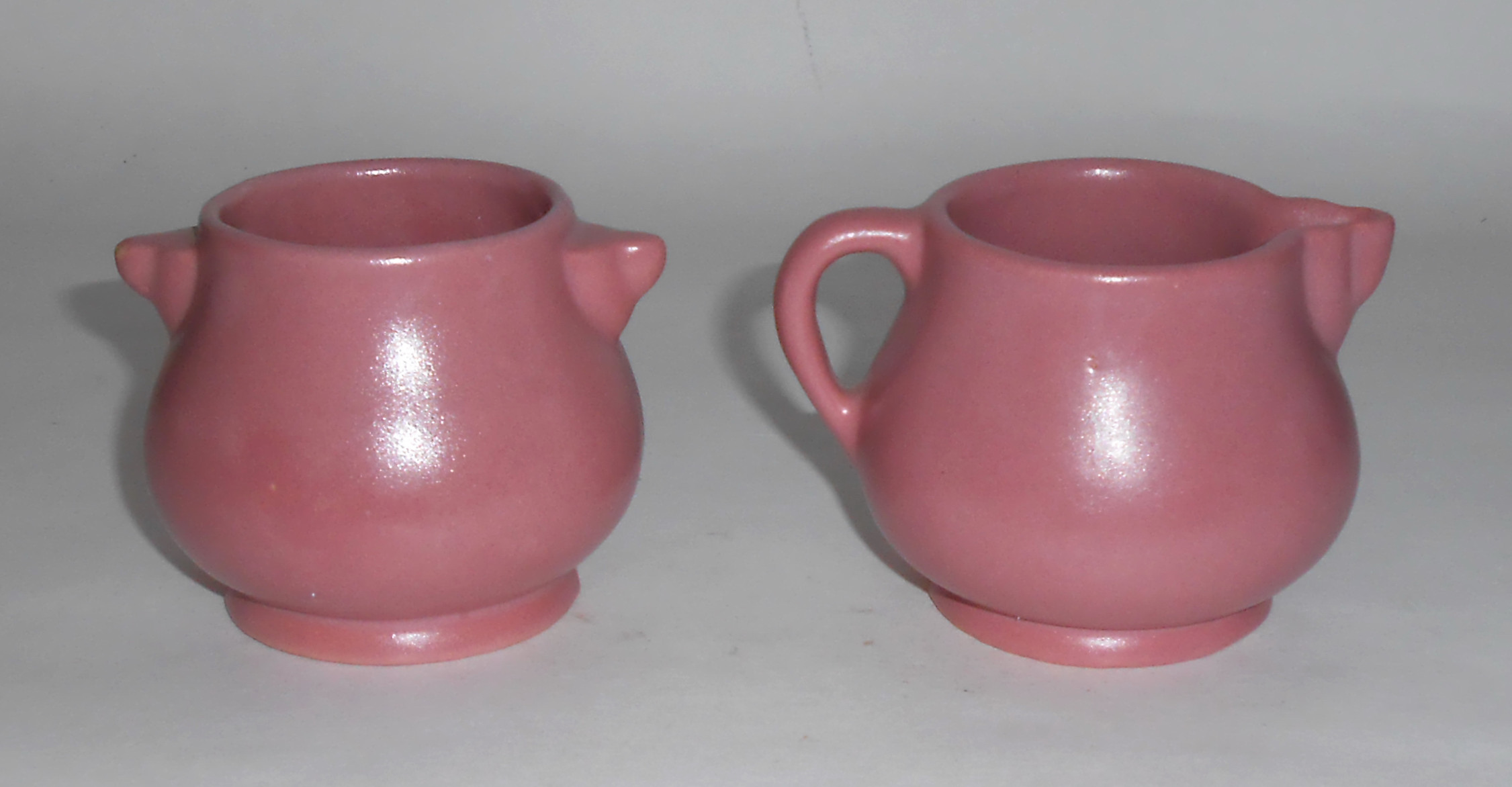 Rosemeade Pottery Dusty Rose Demi Creamer/Sugar Bowl!