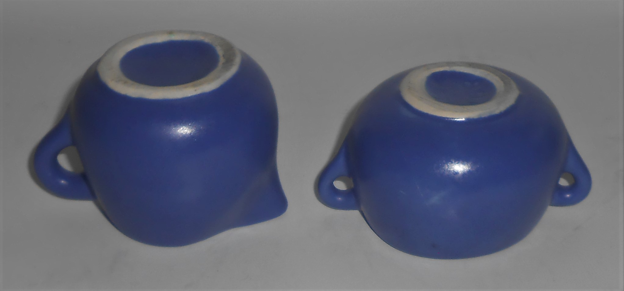 Camark Pottery Matte Blue Demitasse Creamer /Sugar Bowl