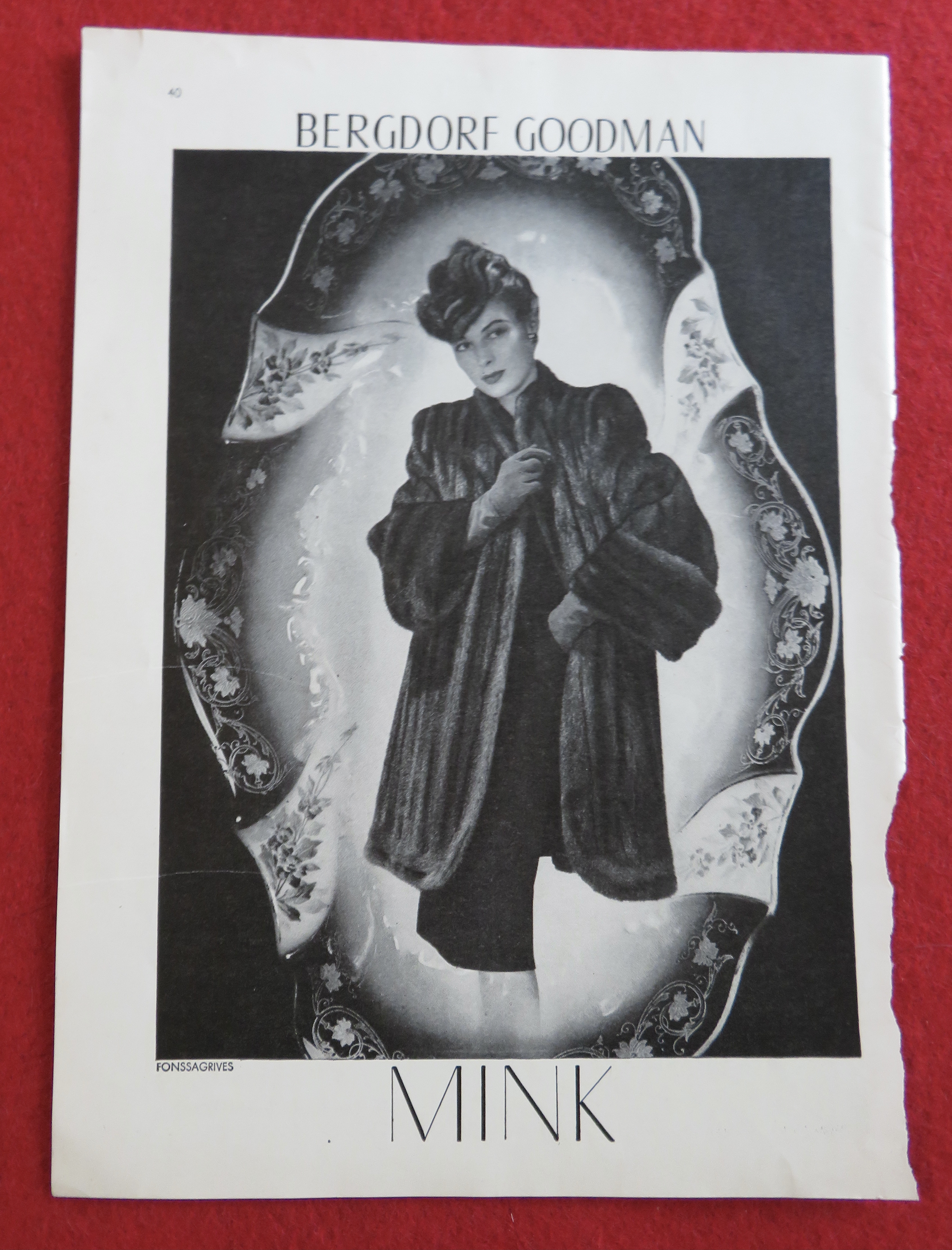 1944 Bergdorf Goodman with Woman Wearing Mink