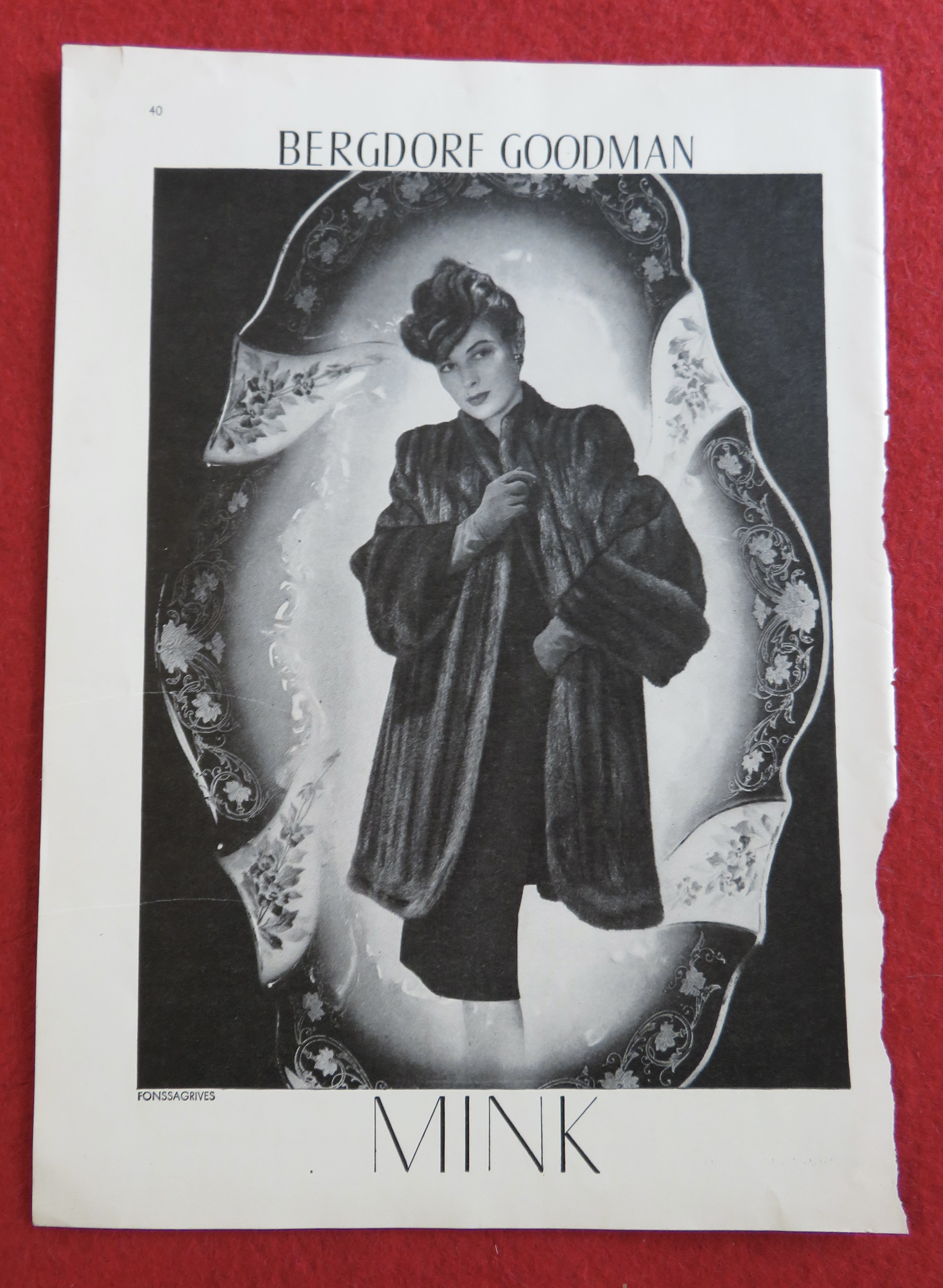 1944 Bergdorf Goodman with Woman Wearing Mink
