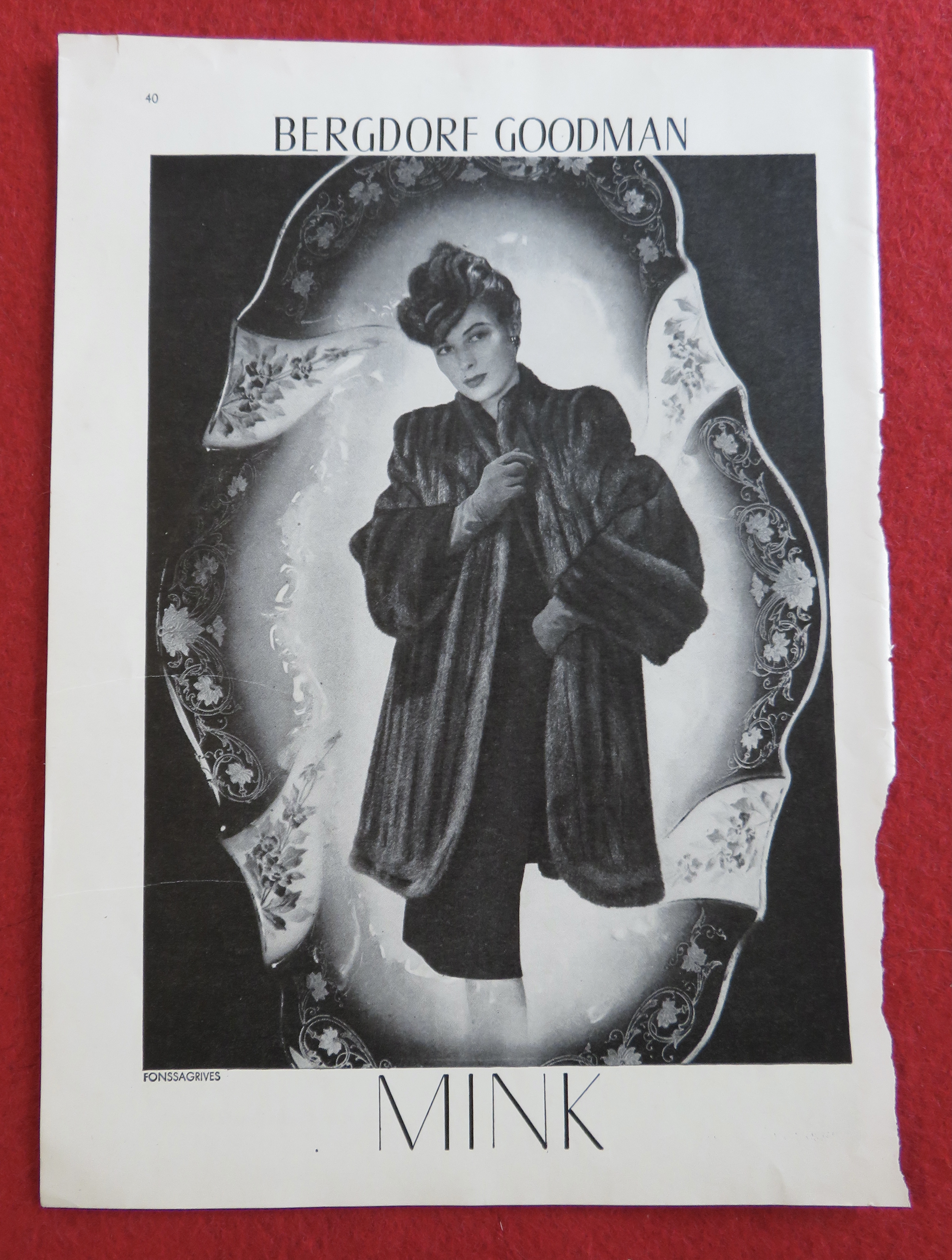 1944 Bergdorf Goodman with Woman Wearing Mink