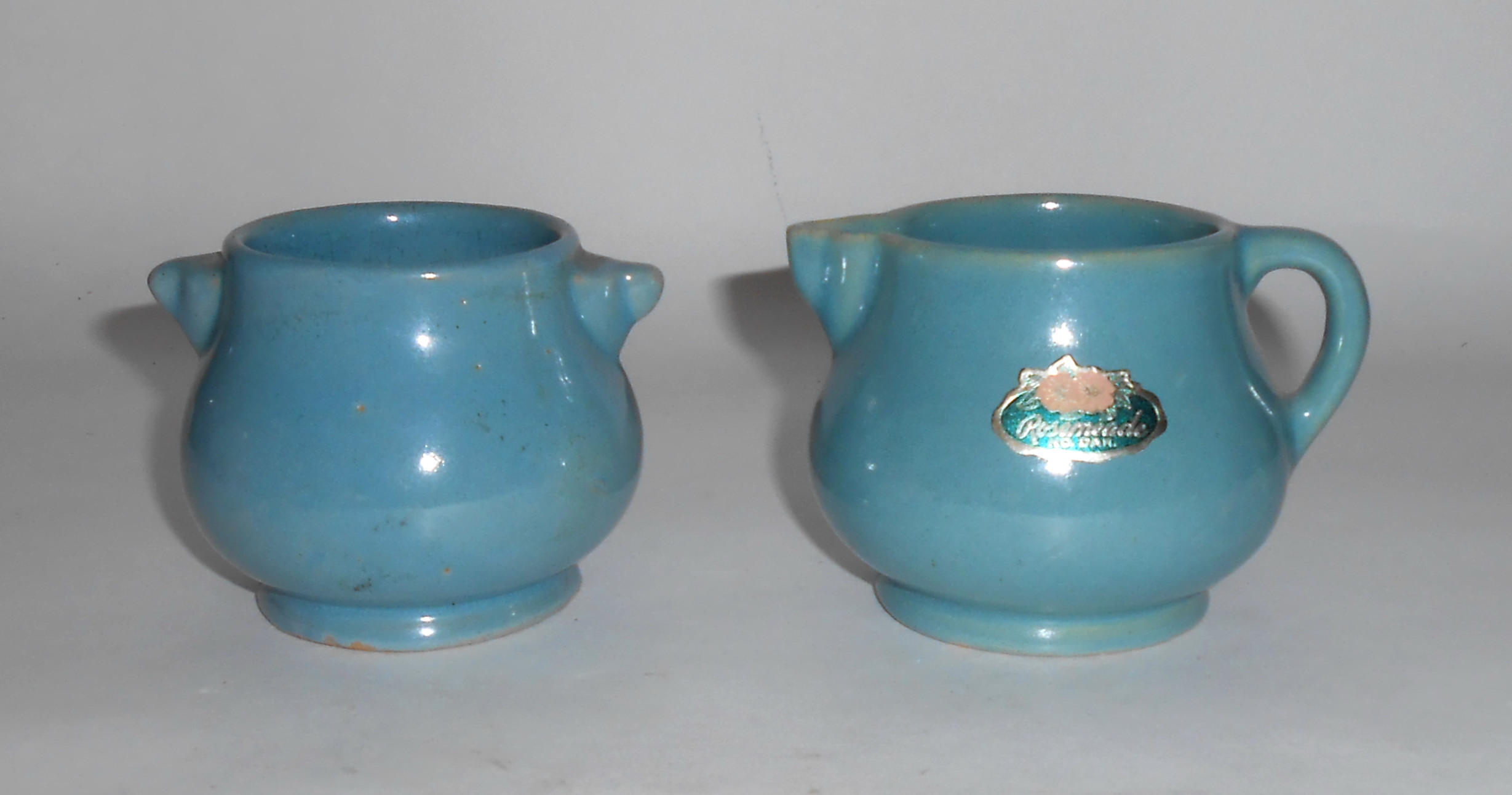 Rosemeade Pottery Green Demi Creamer/Sugar Bowl Set!