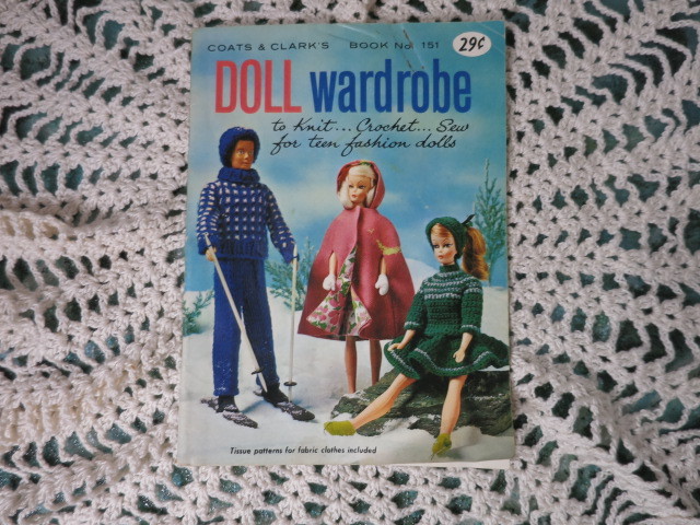Coats & Clark's Doll Wardrobe to knit Crochet Sew Barbie Ken