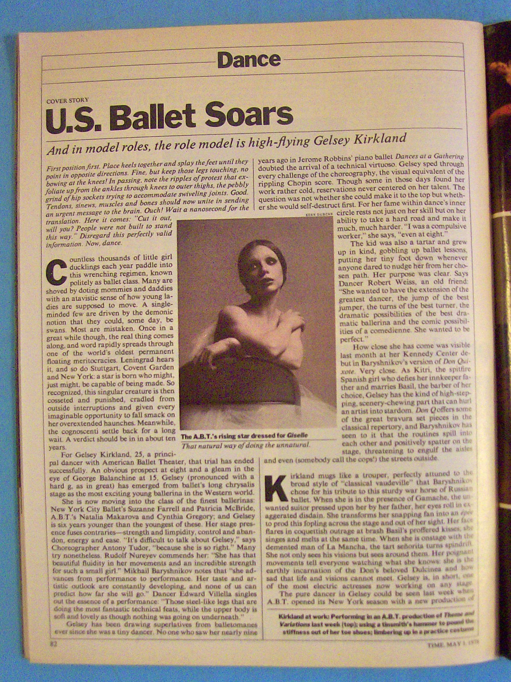 Time Magazine May 1, 1978 U.S. Ballet Soars
